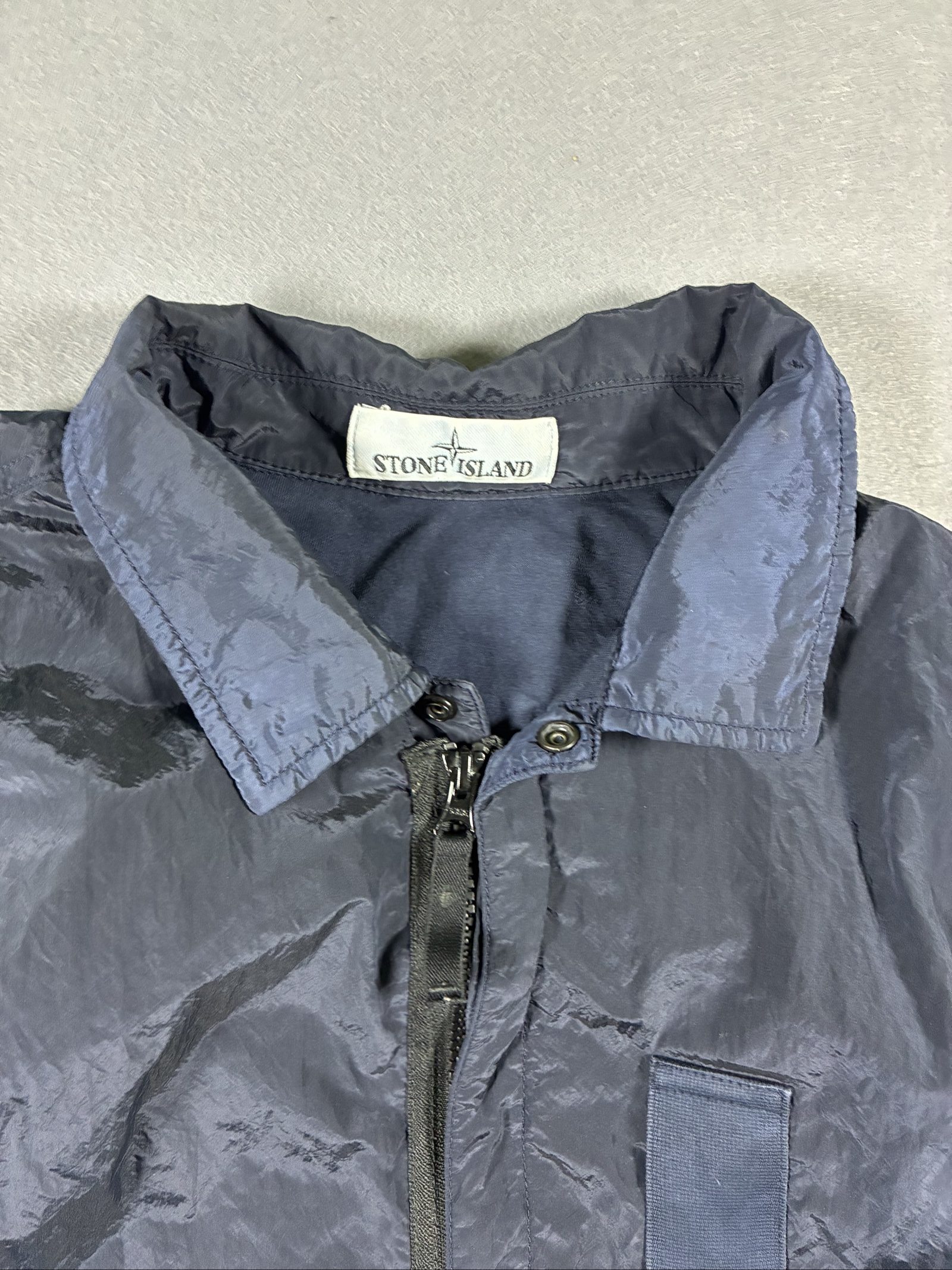 Stone Island Navy Nylon Jacket XL with Arm Badge image 2