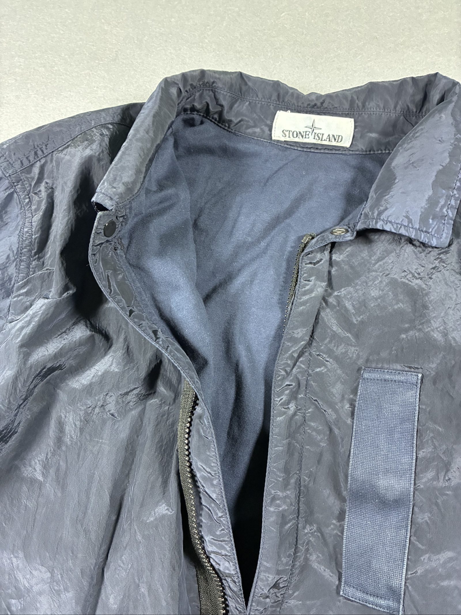Stone Island Navy Nylon Jacket XL with Arm Badge image 4