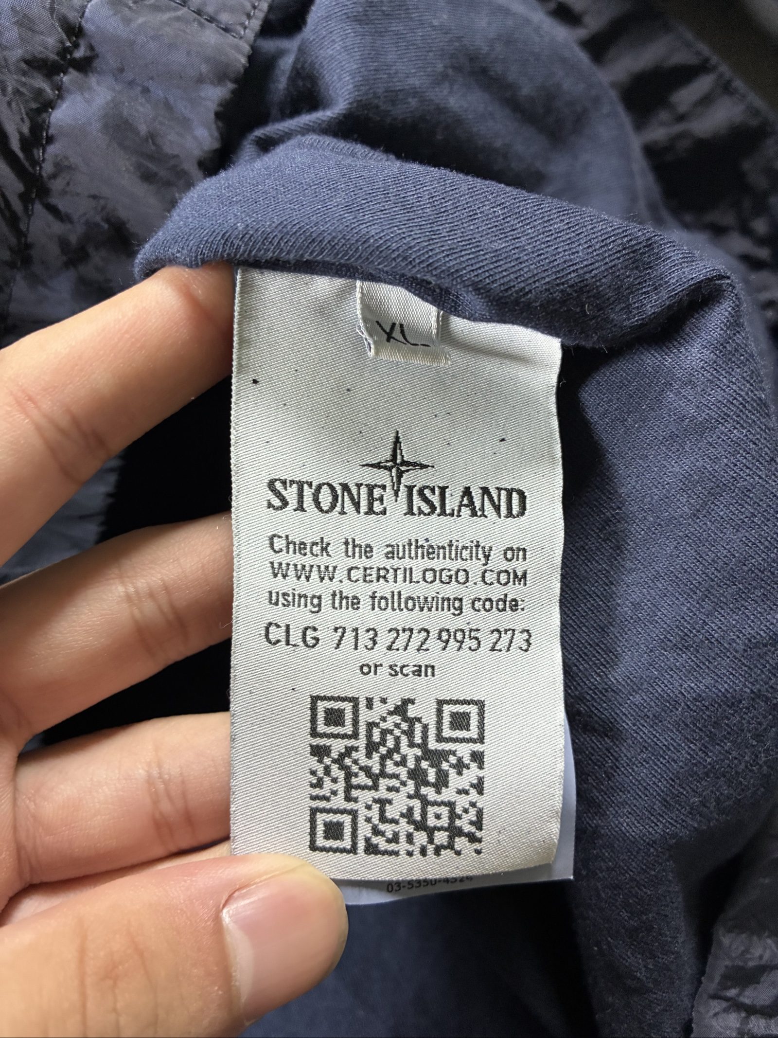 Stone Island Navy Nylon Jacket XL with Arm Badge image 5
