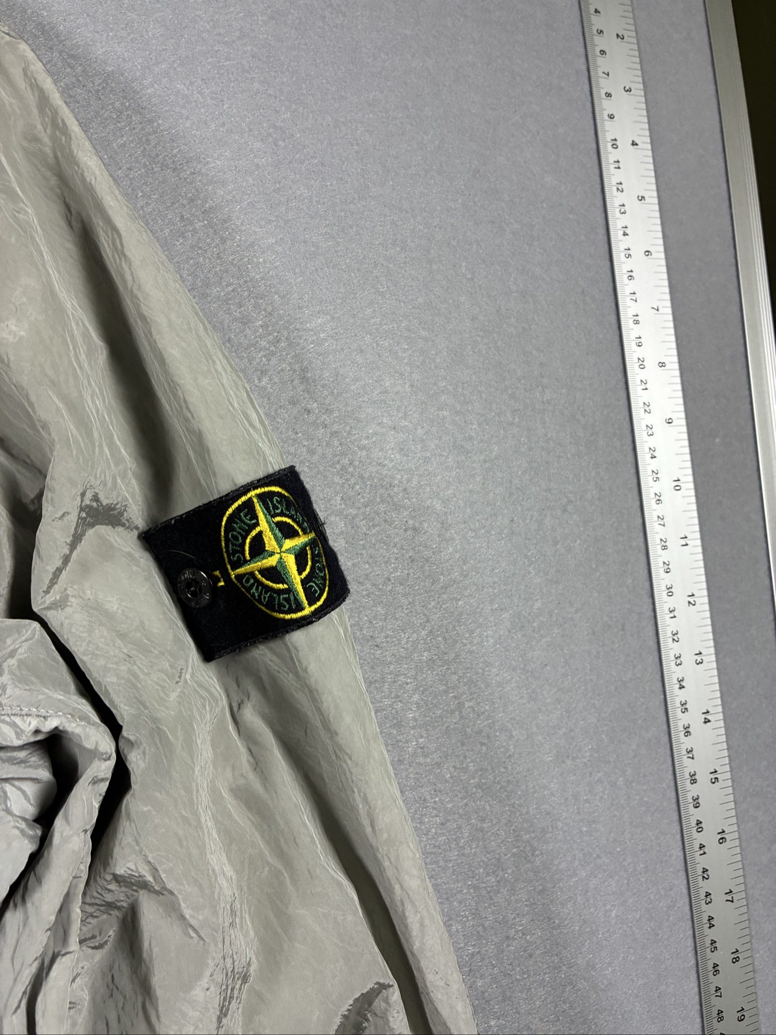 Stone Island Grey Hooded Bomber Jacket Nylon Metal Tyvek Shield Zip Pockets image 3