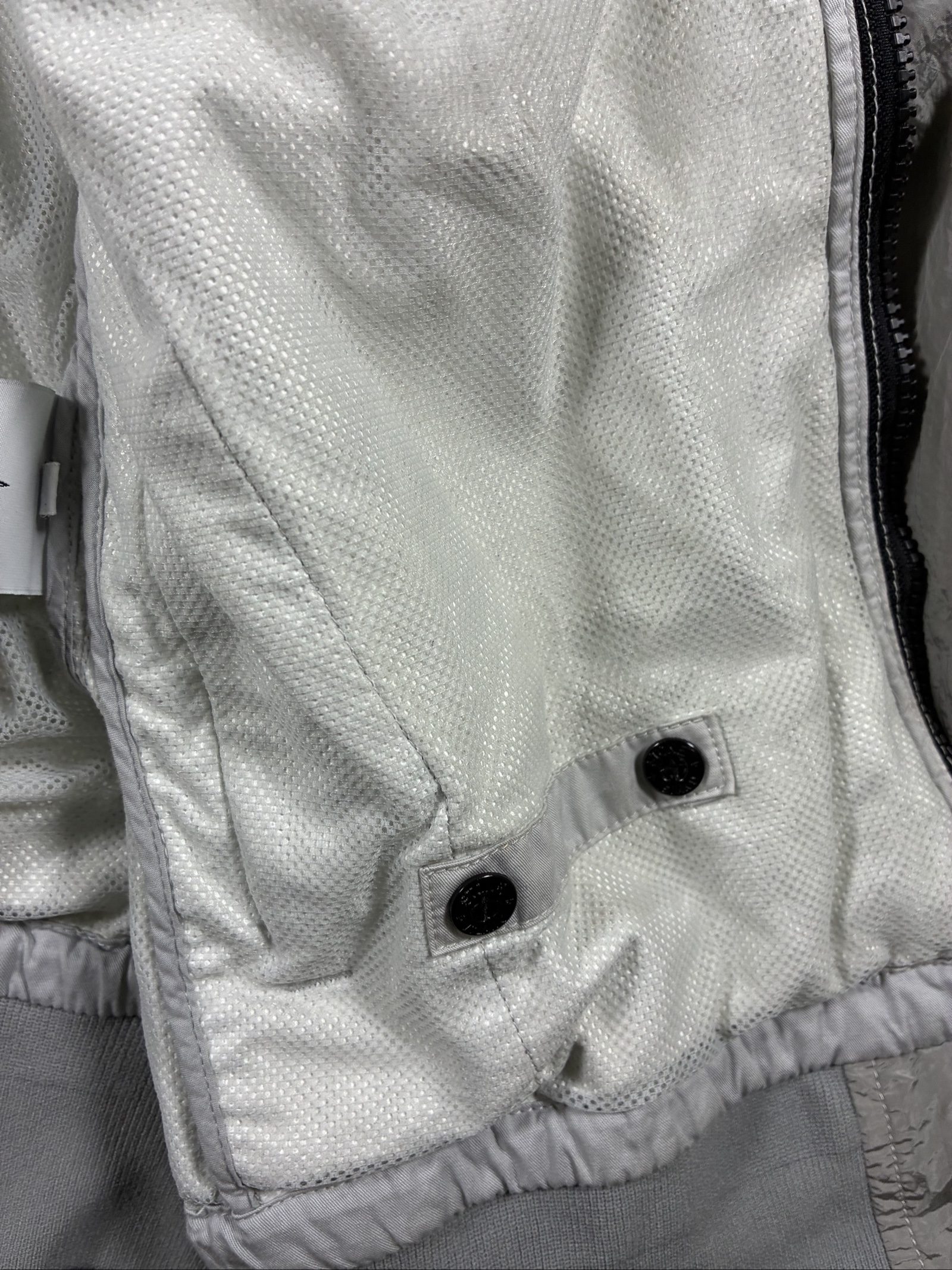 Stone Island Grey Hooded Bomber Jacket Nylon Metal Tyvek Shield Zip Pockets image 9