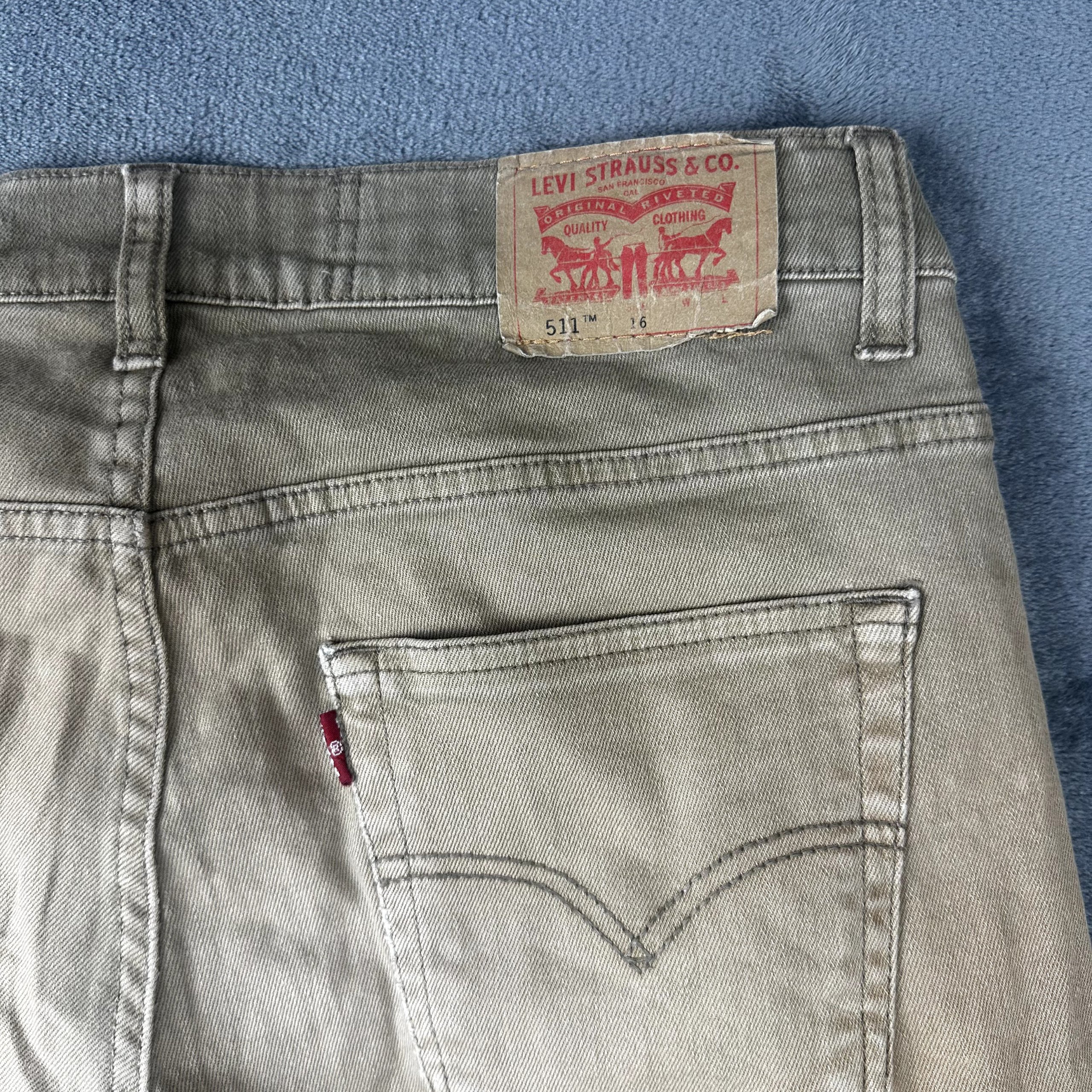 Levi's 511 Slim Fit Jeans Khaki Tan Chino Denim Size 16 Boys Teen image 7