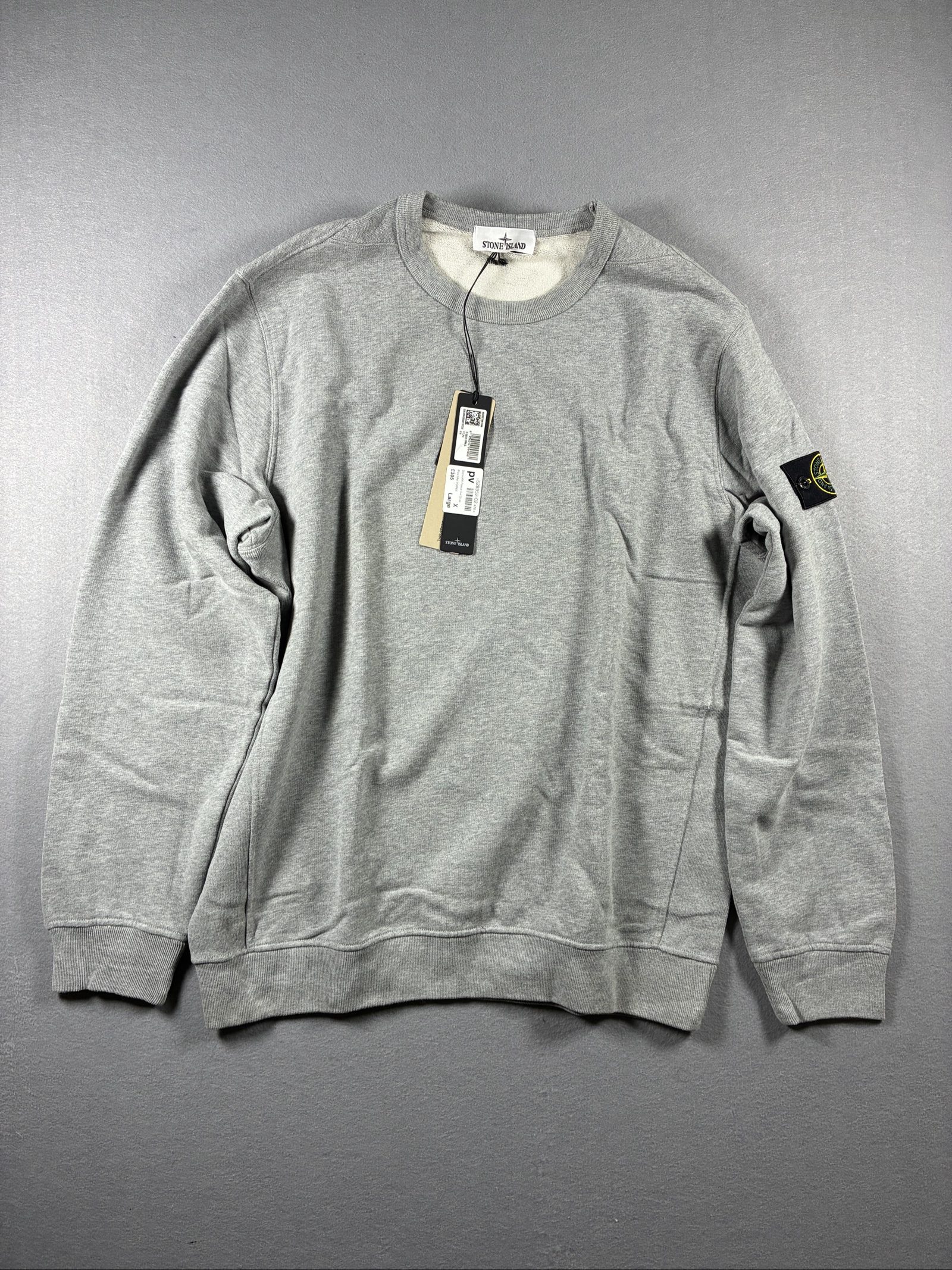 Stone Island Grey Crewneck Sweatshirt Large Cotton Blend Brand New With Tags
