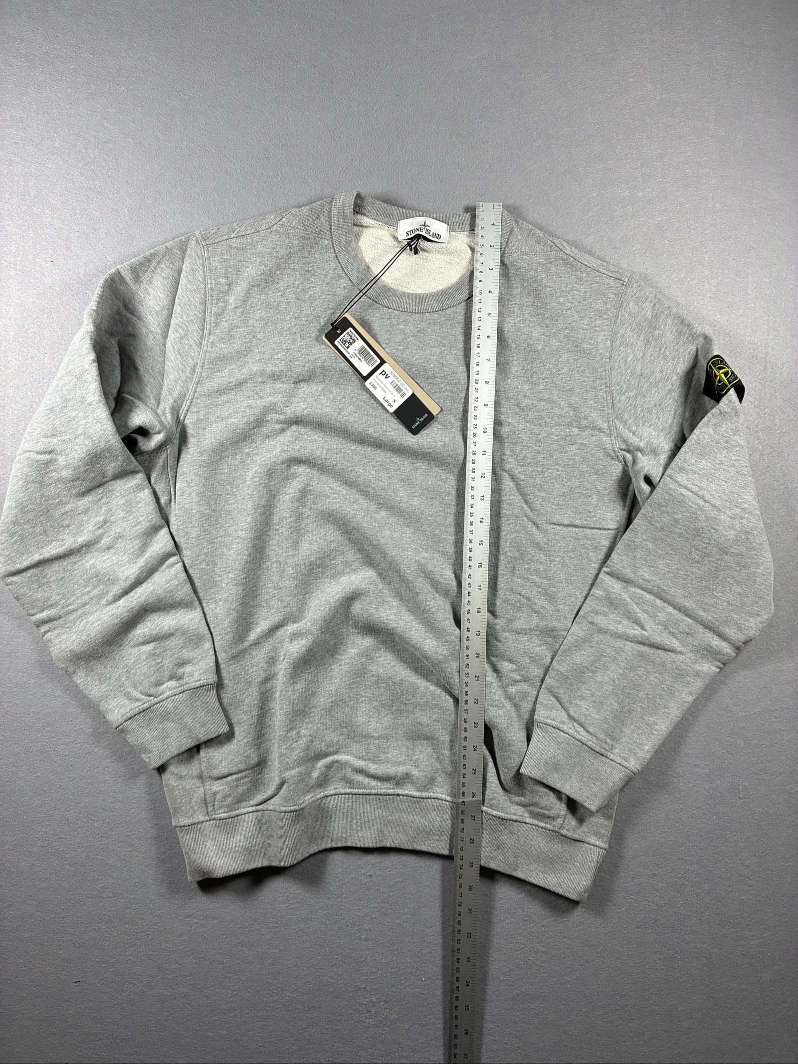 Stone Island Grey Crewneck Sweatshirt Large Cotton Blend Brand New With Tags image 10