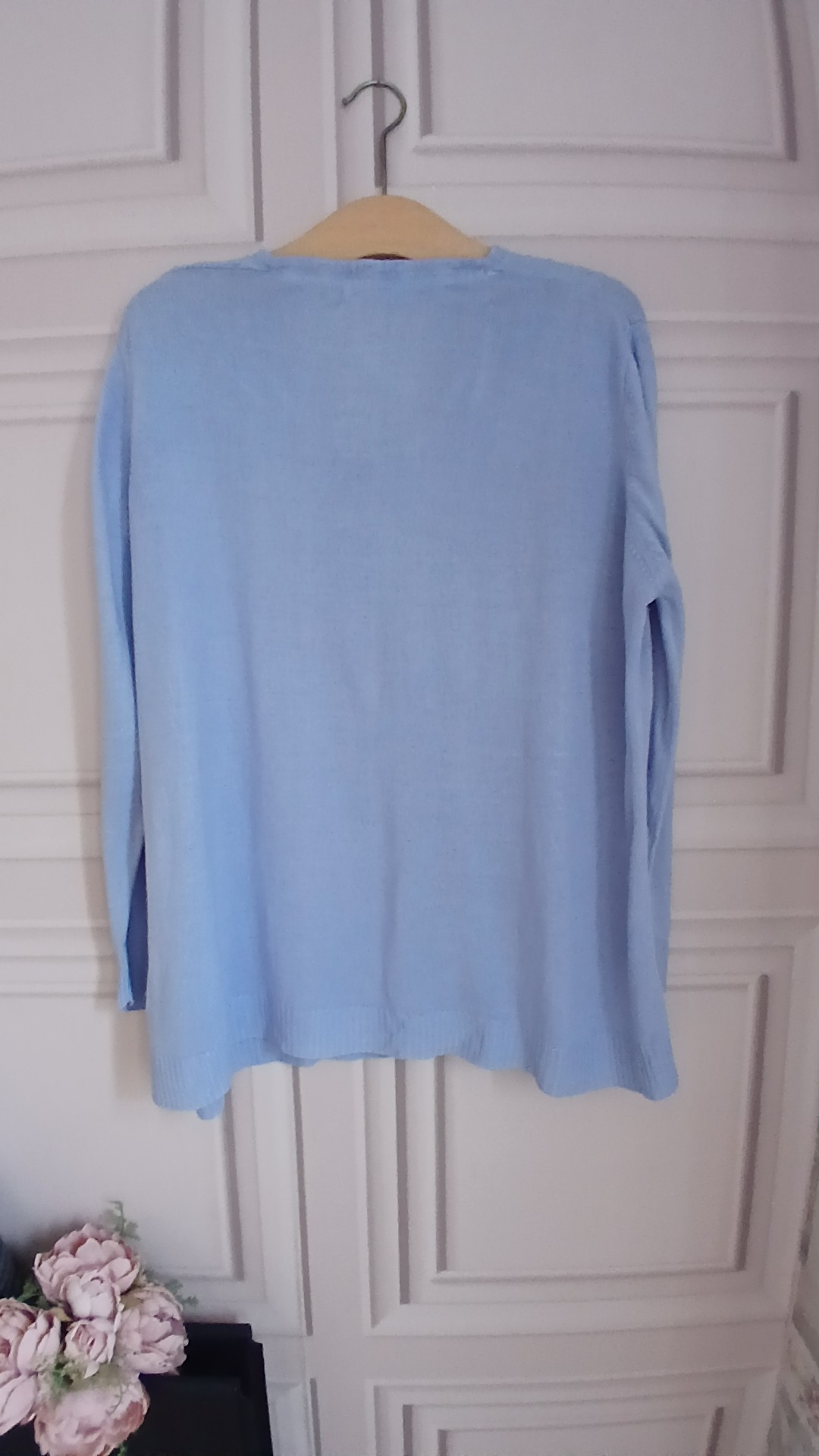 Isle Women's Light Blue V-Neck Knit Jumper XL 22-24 image 3