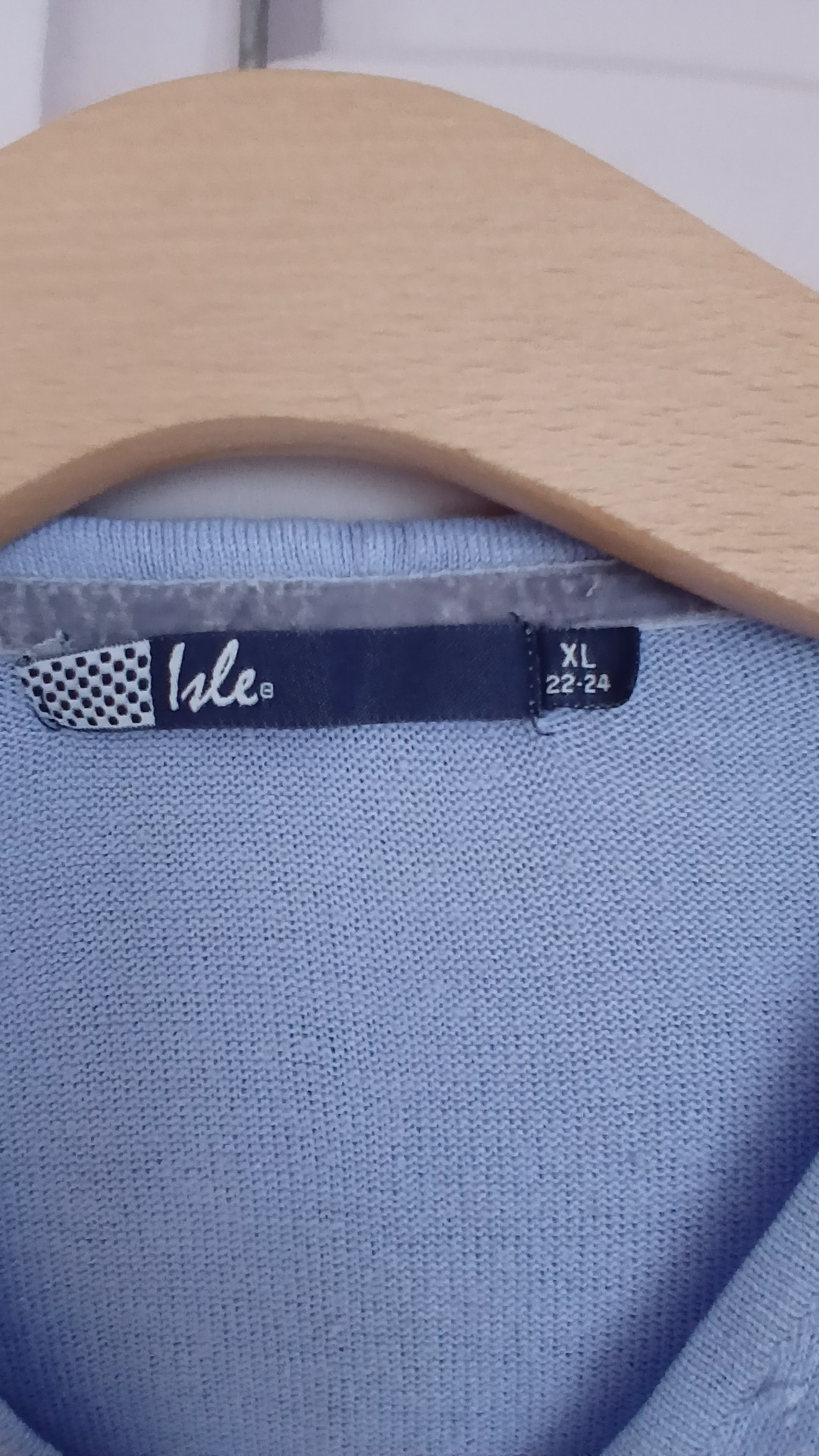 Isle Women's Light Blue V-Neck Knit Jumper XL 22-24 image 4