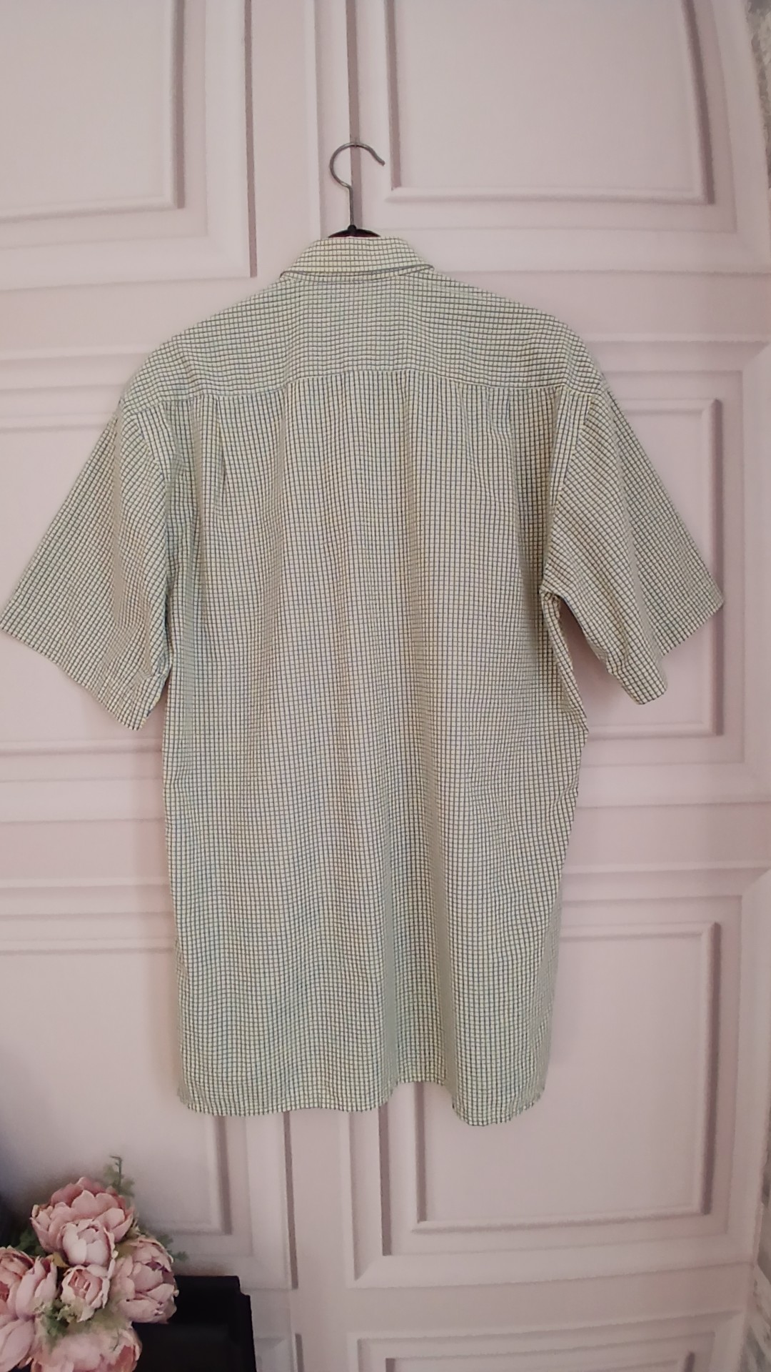 Canda Yellow & Blue Checked Cotton Short Sleeve Shirt 38/15 image 4