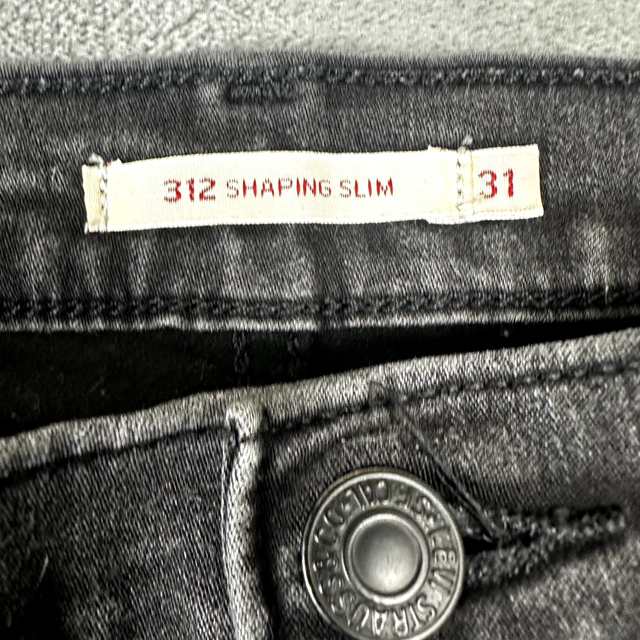 Levi's Premium 312 Shaping Slim Jeans Grey Black Size 31 W31 image 4