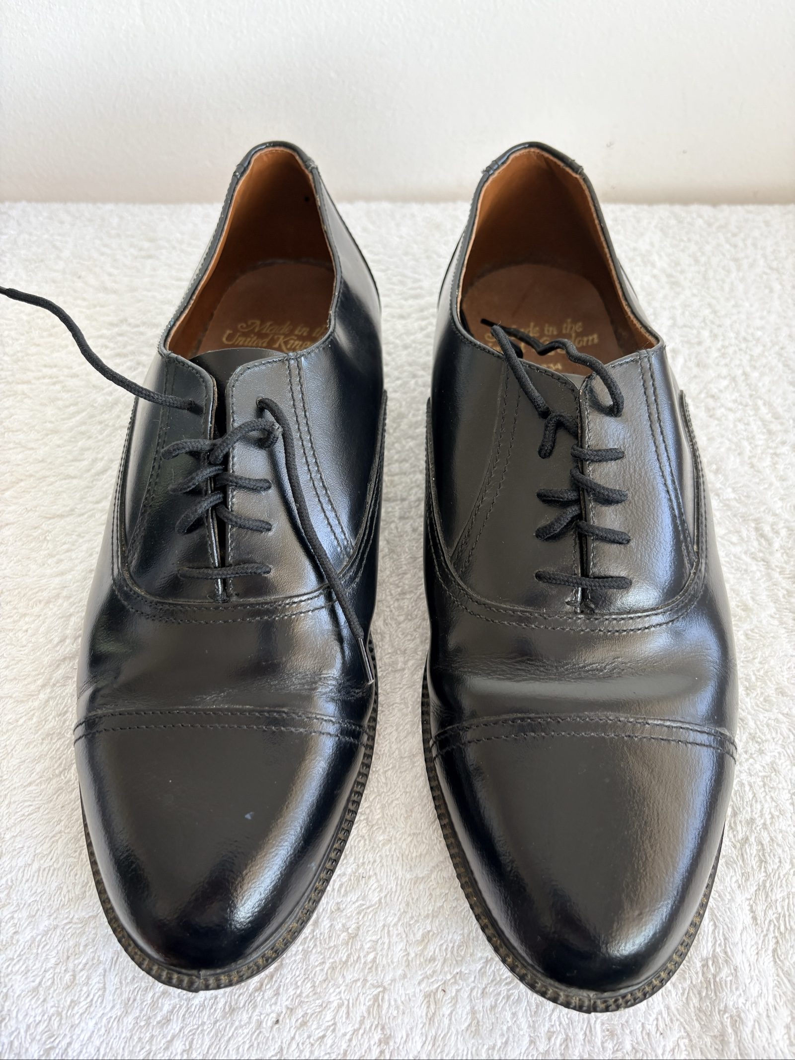 Black Men's Leather Oxford Shoes UK 9 Leather Upper