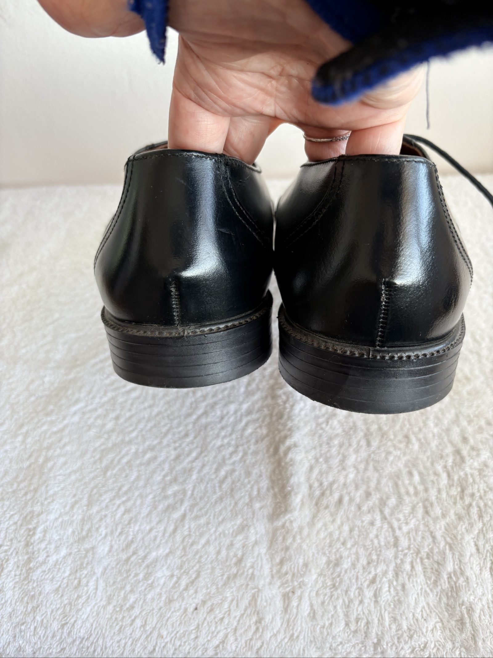 Black Men's Leather Oxford Shoes UK 9 Leather Upper image 3