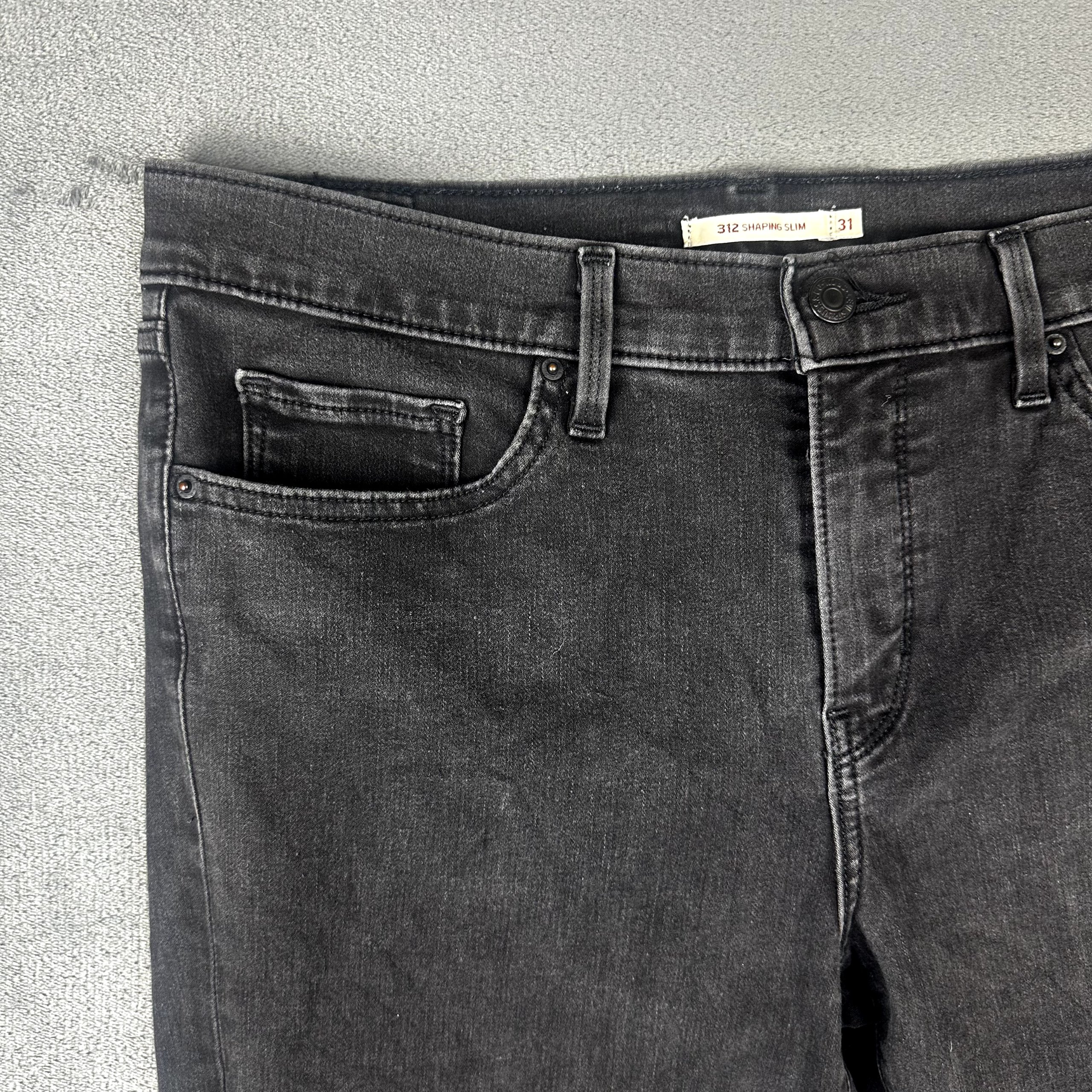 Levi's Premium 312 Shaping Slim Jeans Grey Black Size 31 W31 image 8