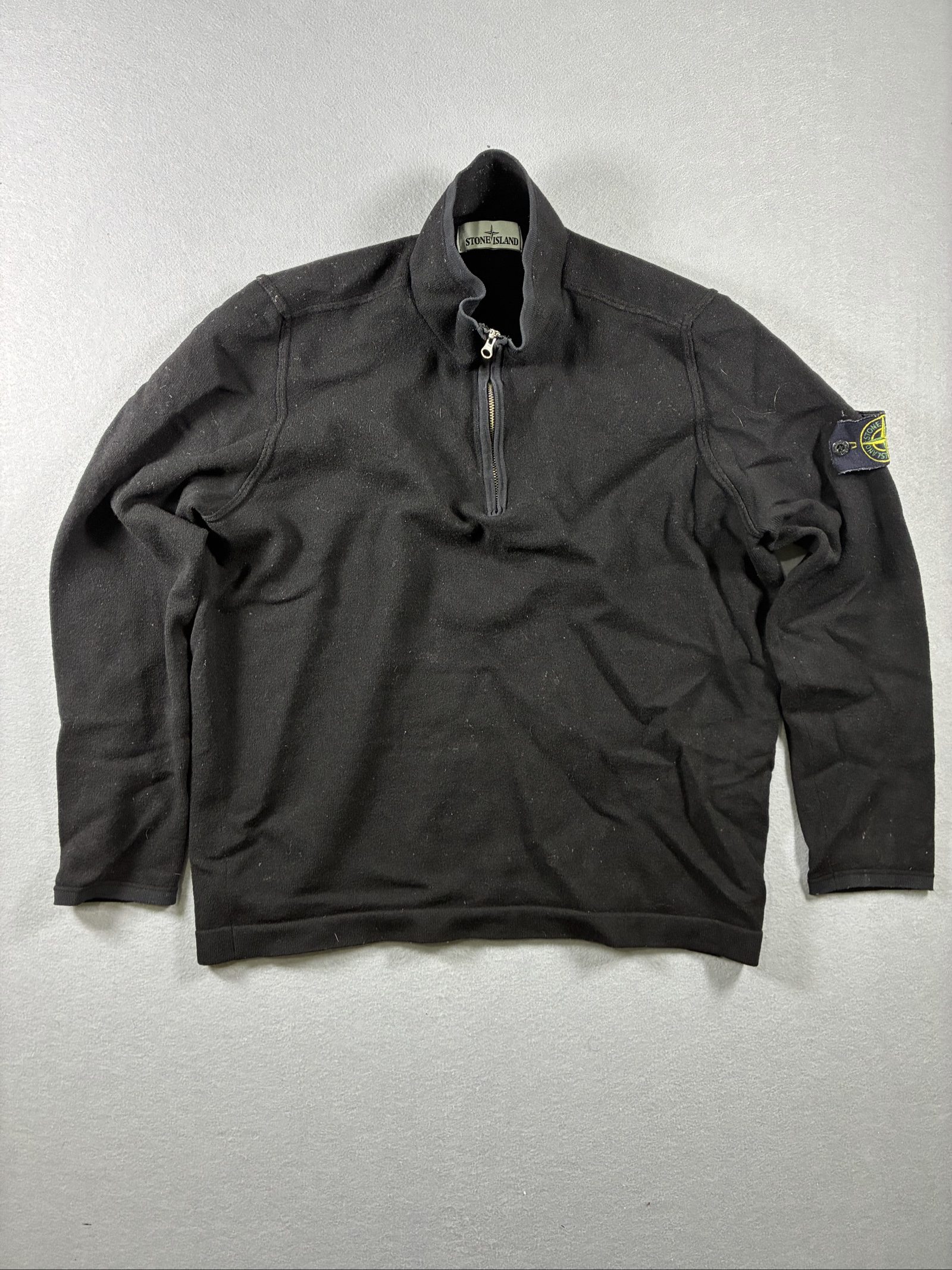 Stone Island Black Half Zip Knit Sweater M image 2