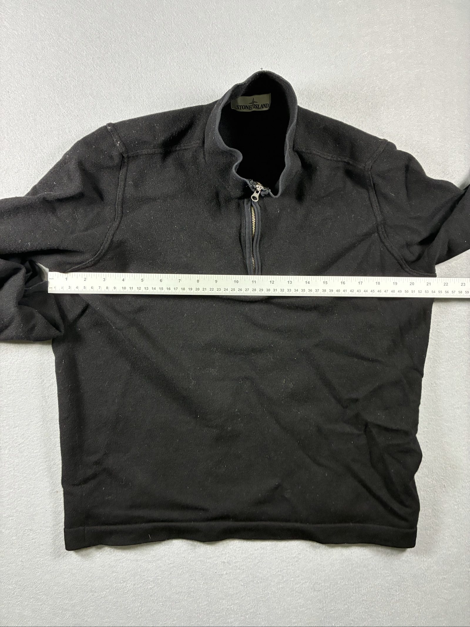 Stone Island Black Half Zip Knit Sweater M image 7