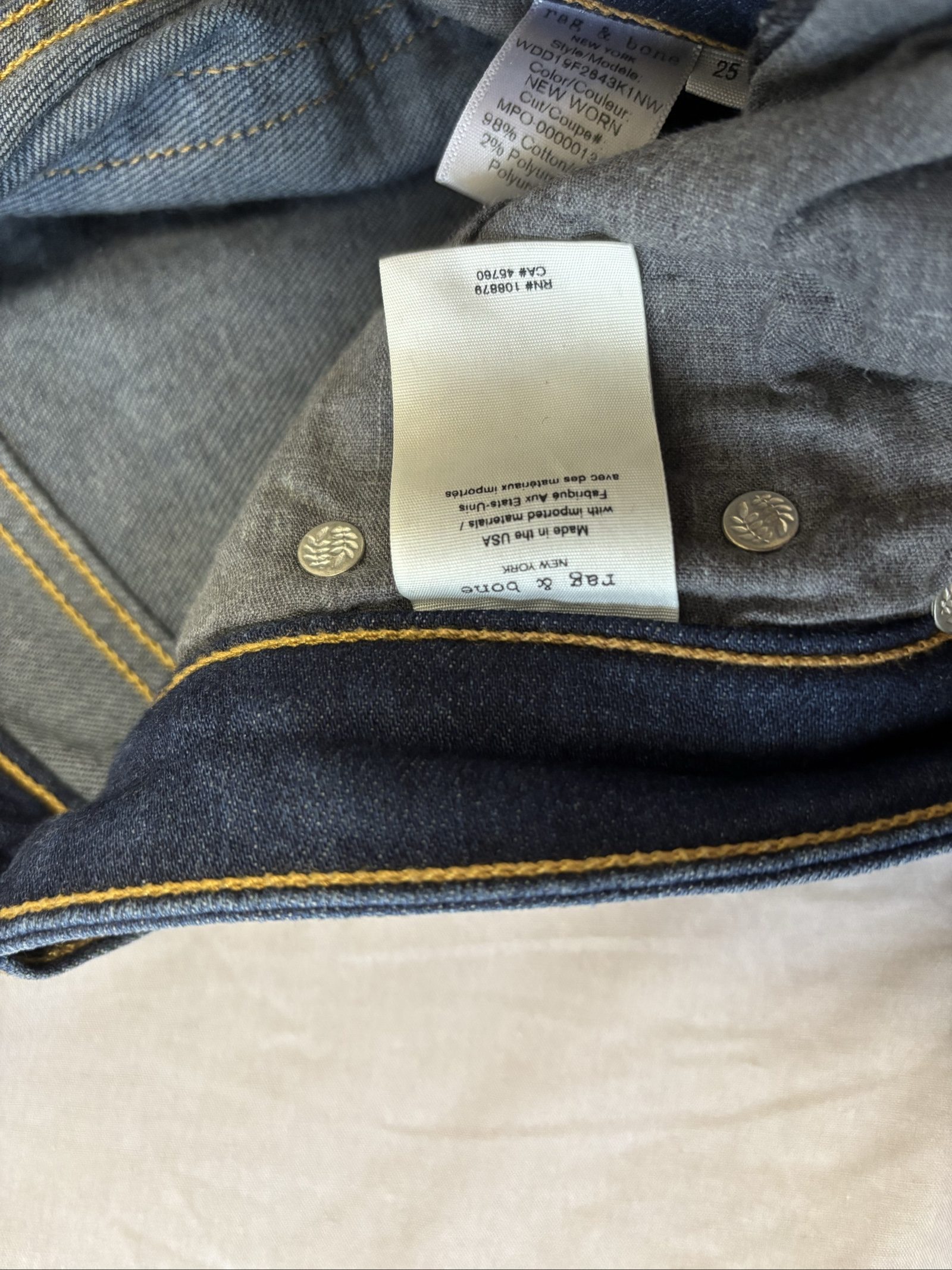 Rag & Bone Women's Dark Blue Denim Dre Low-Rise Slim Boyfriend Jeans 25 image 6