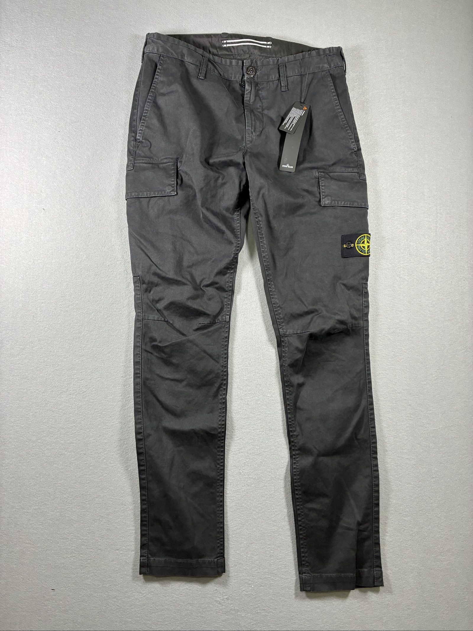 Stone Island Black Cargo Pants 32 Slim Fit Type SK Brand New With Tags