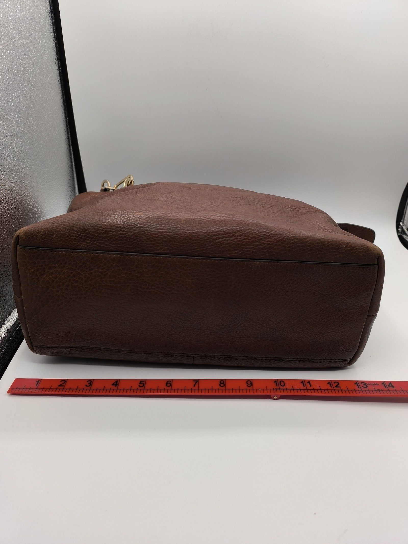 Coach Brown Pebbled Leather Tote Handbag image 8