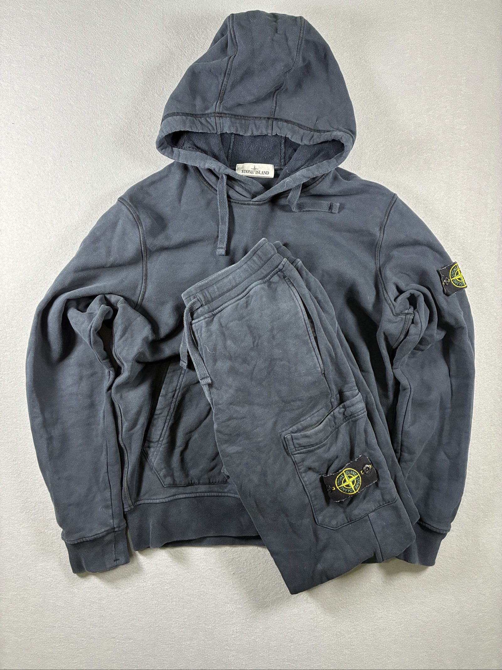 Stone Island Navy Hoodie & Joggers Small Set