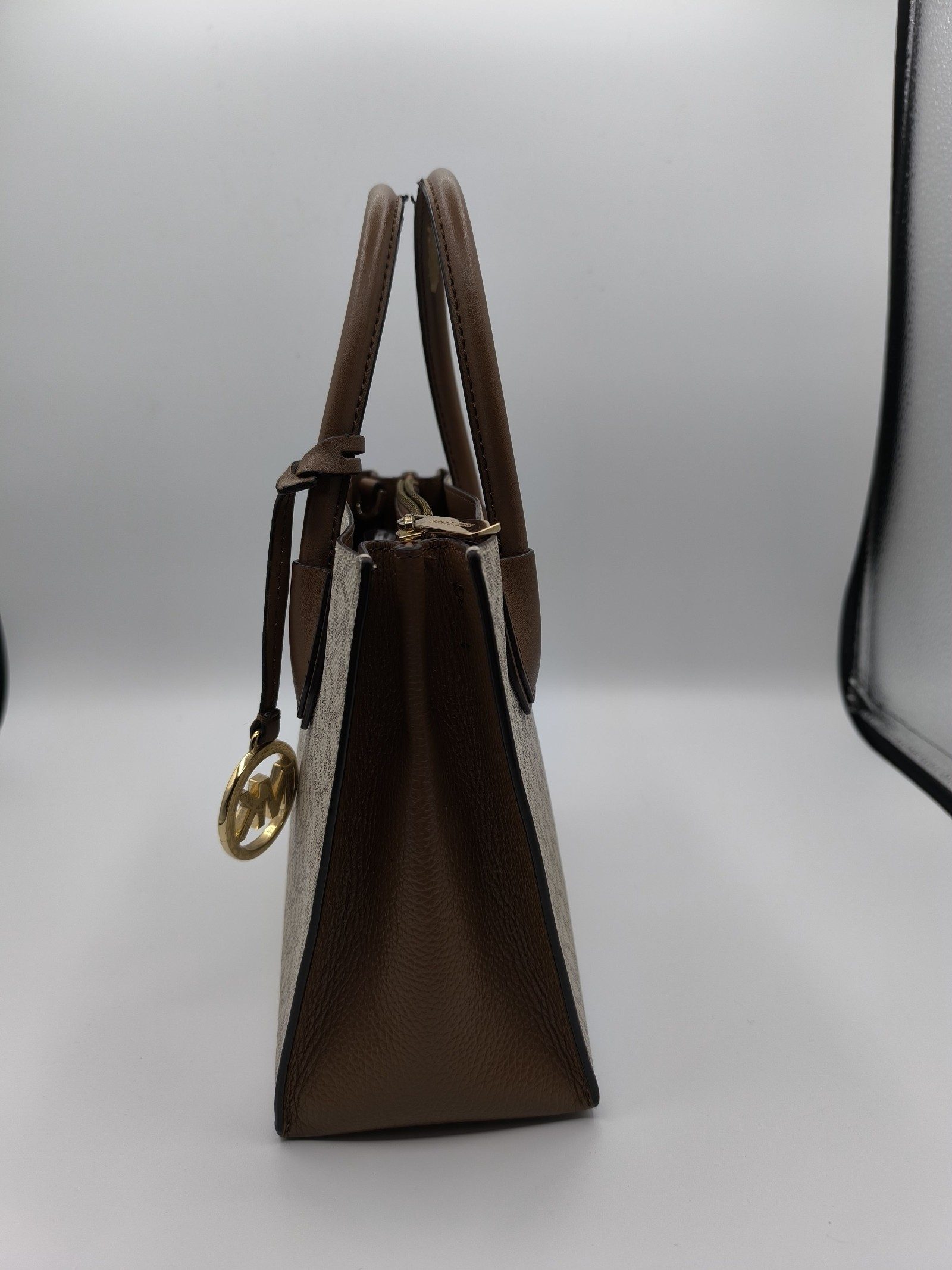Michael Kors Beige & Brown Logo Print Handbag Medium image 2
