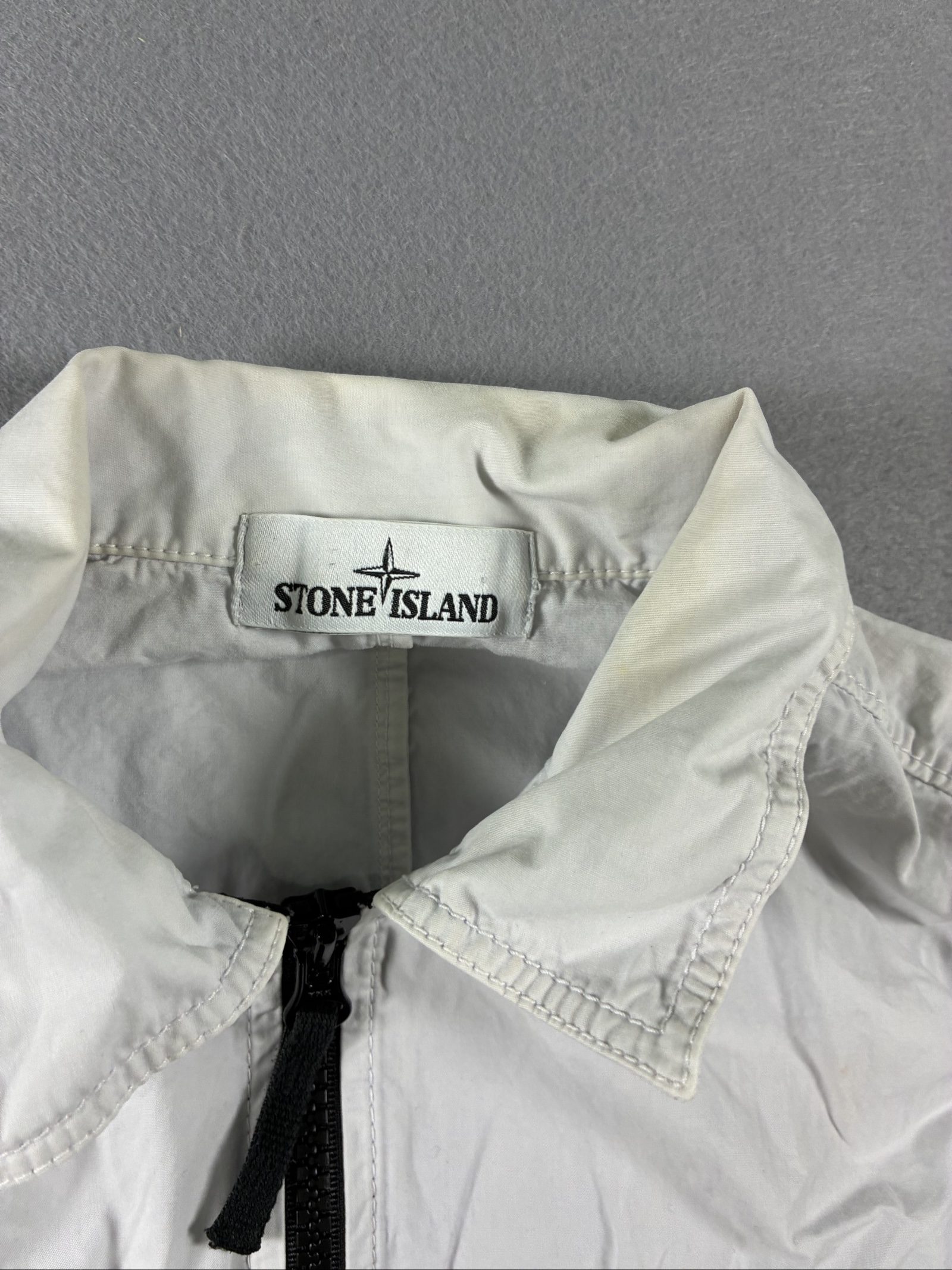 Stone Island White Cotton Zip Jacket Small image 2