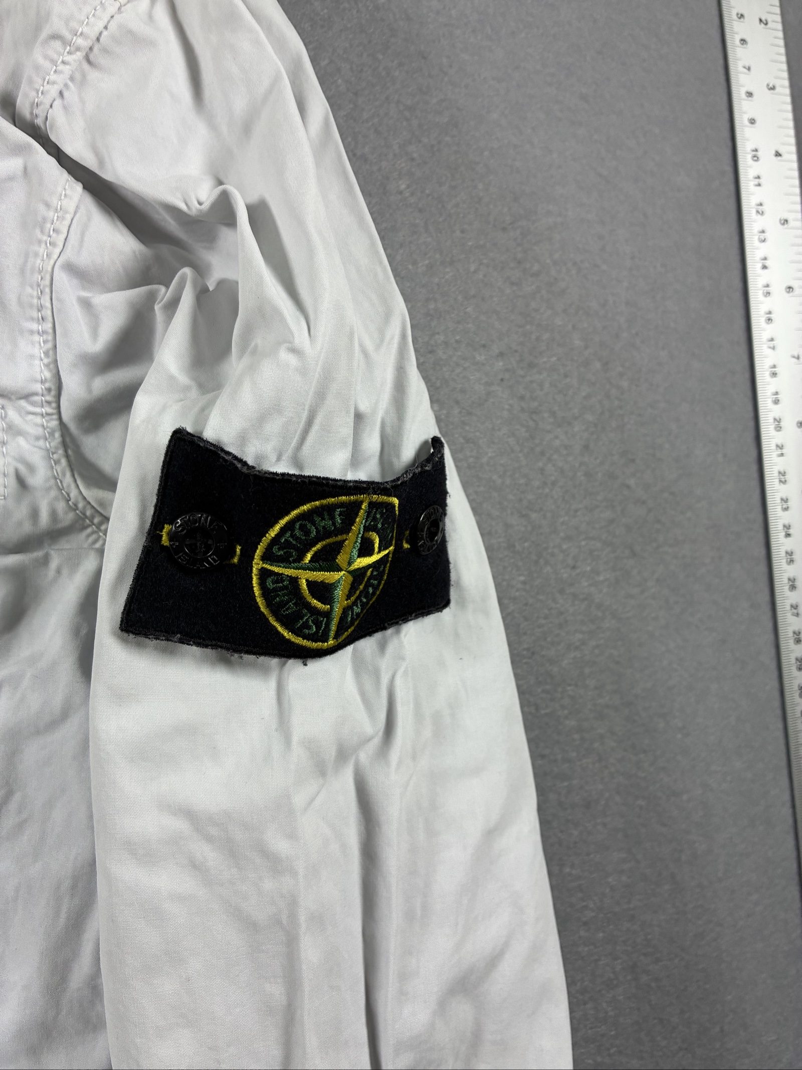 Stone Island White Cotton Zip Jacket Small image 3