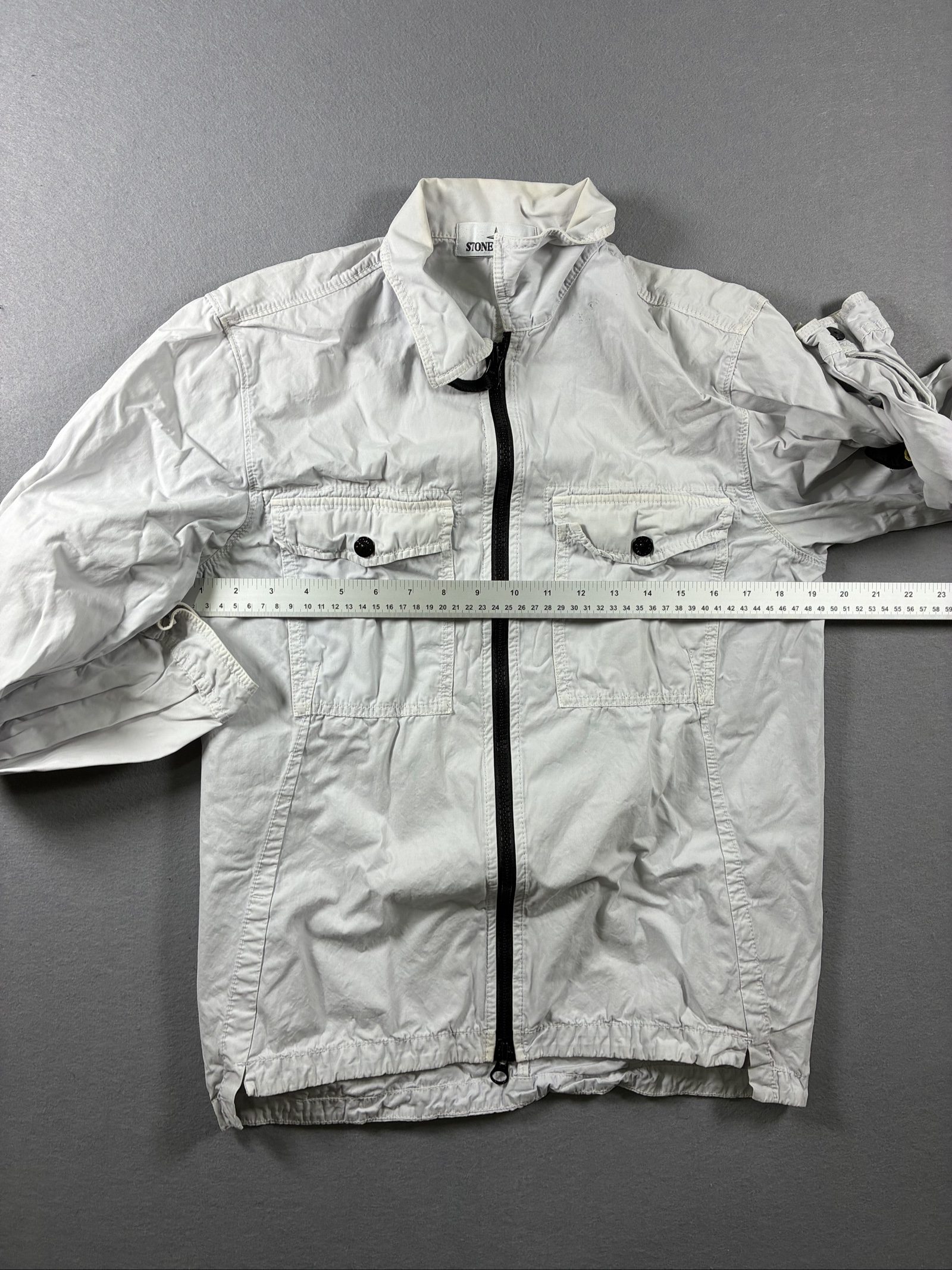 Stone Island White Cotton Zip Jacket Small image 7