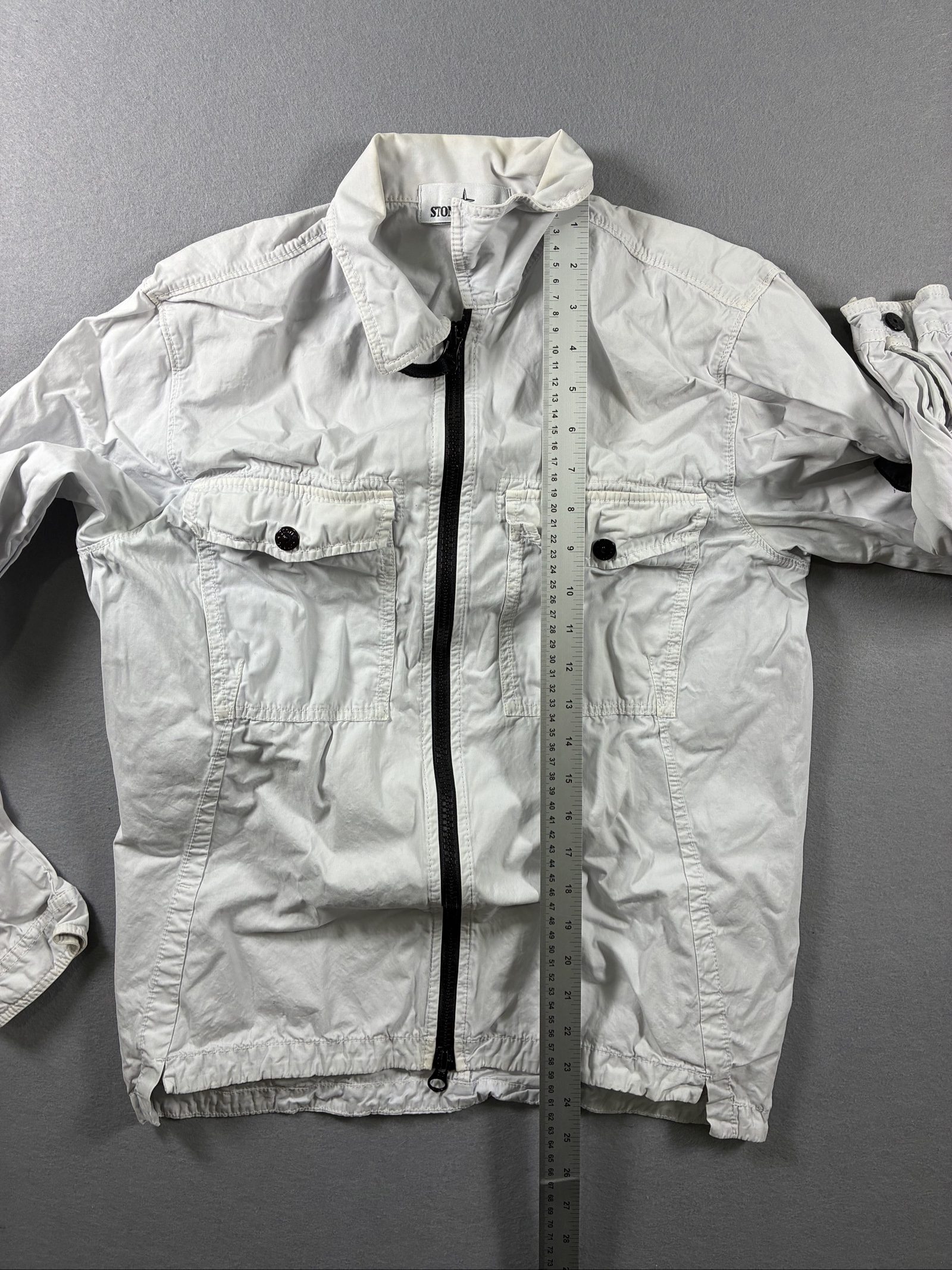Stone Island White Cotton Zip Jacket Small image 9