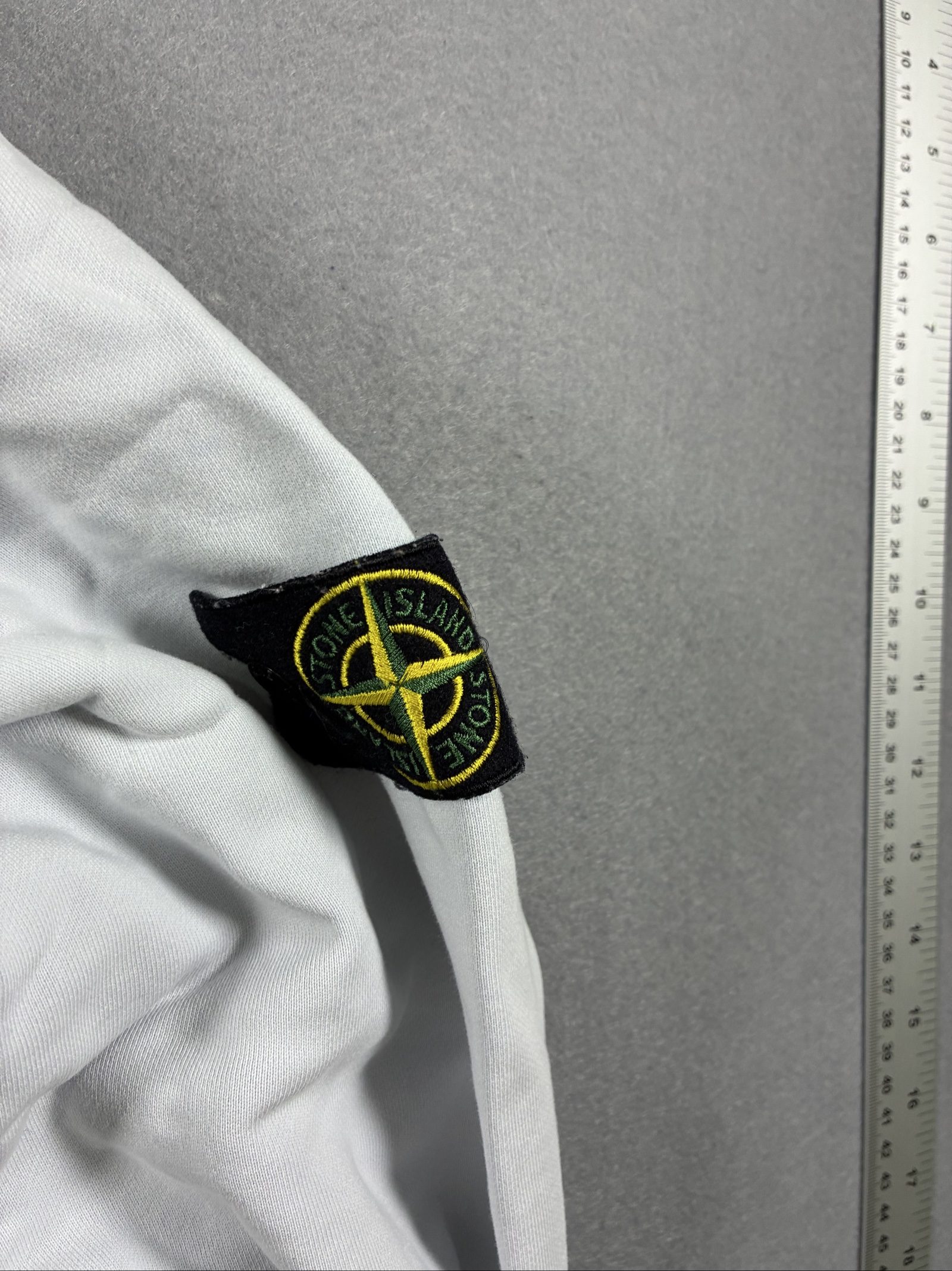 Stone Island White Hoodie Small Drawstring Pocket image 3