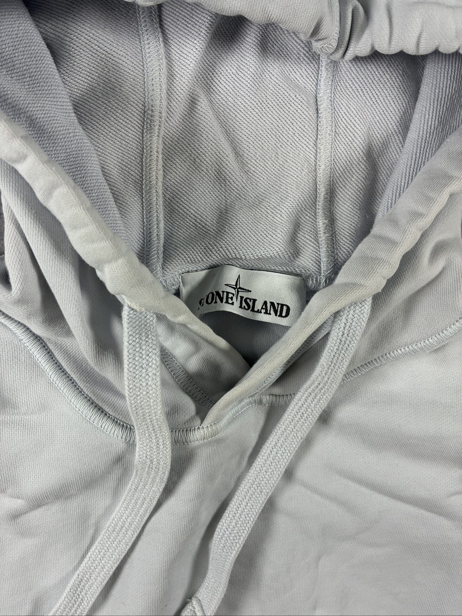 Stone Island White Hoodie Small Drawstring Pocket image 2