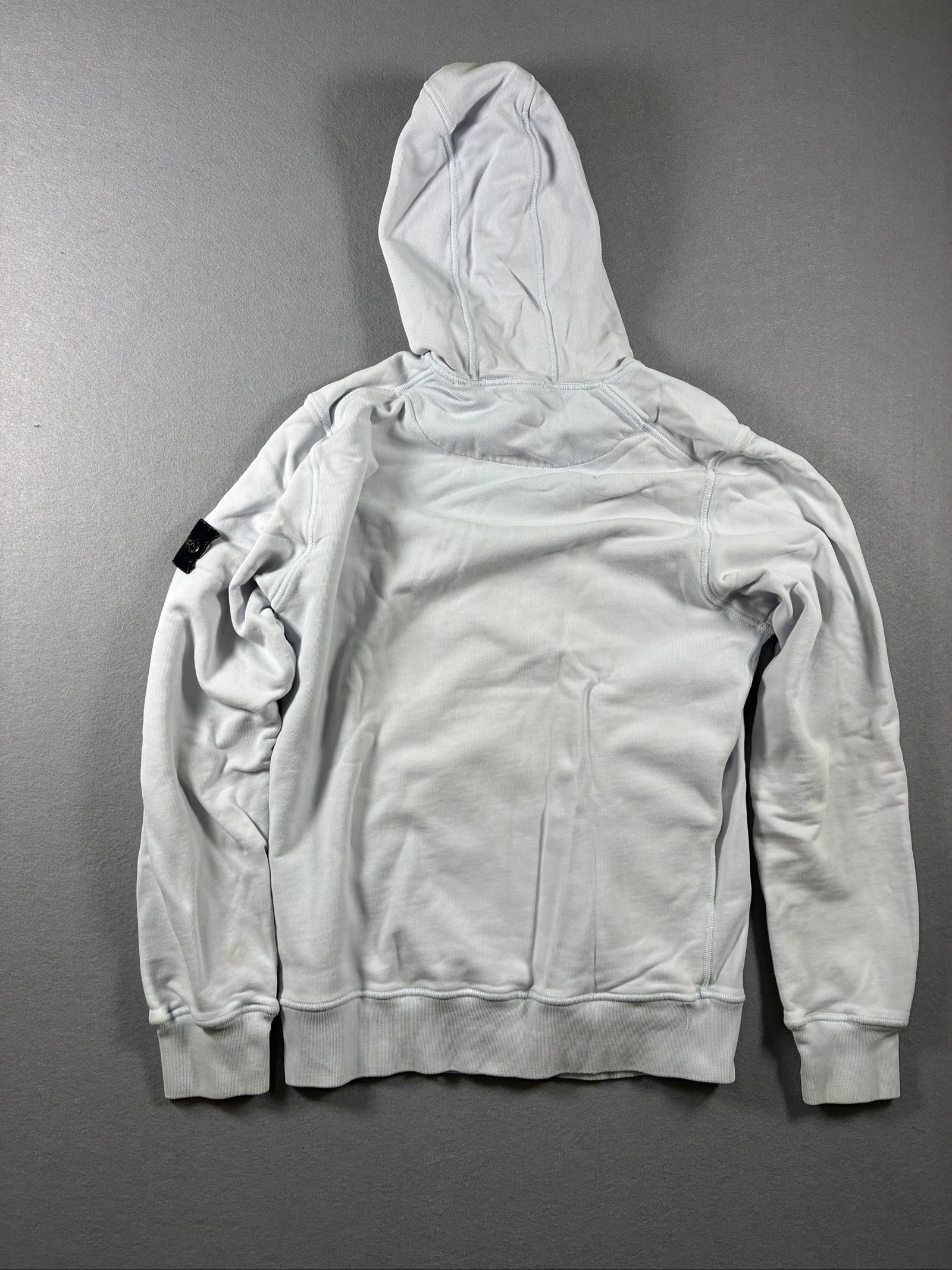 Stone Island White Hoodie Small Drawstring Pocket image 6