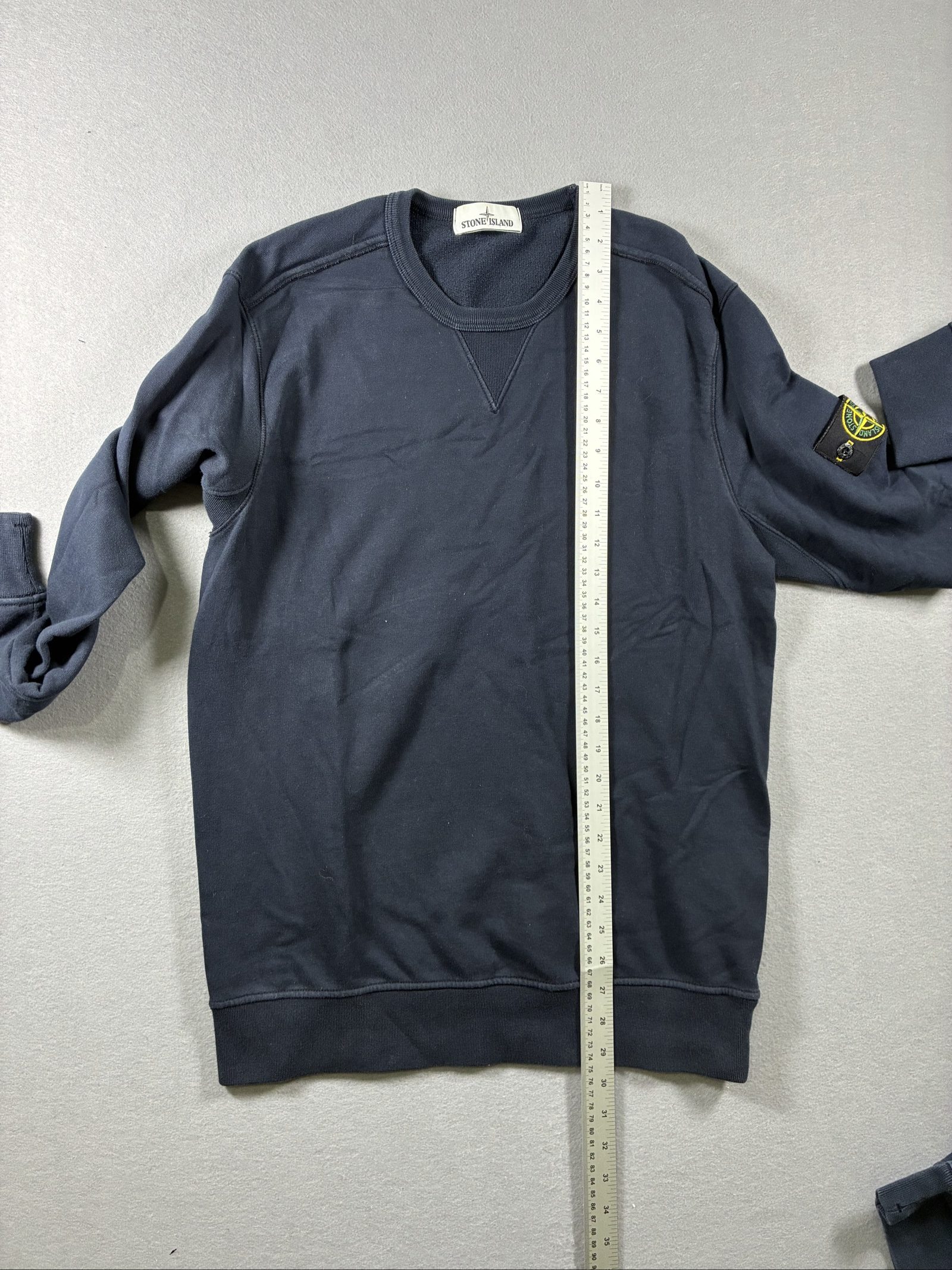 Stone Island Navy Blue Crewneck Sweatshirt Large Cotton image 8