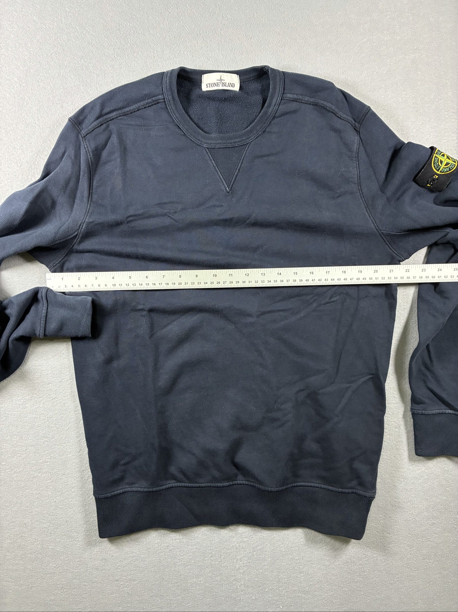 Stone Island Navy Blue Crewneck Sweatshirt Large Cotton image 6