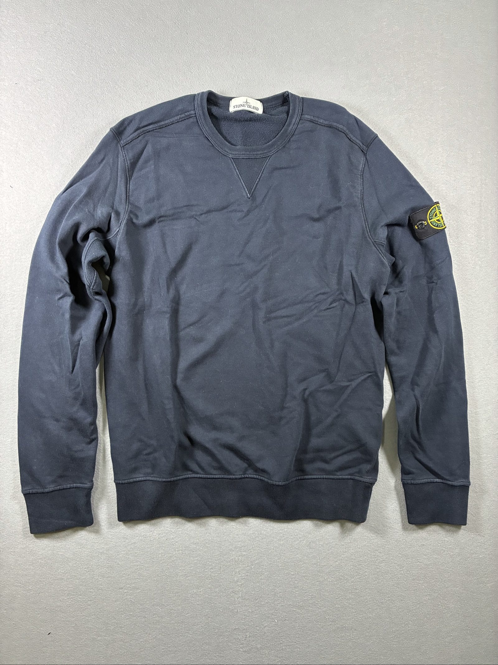 Stone Island Navy Blue Crewneck Sweatshirt Large Cotton