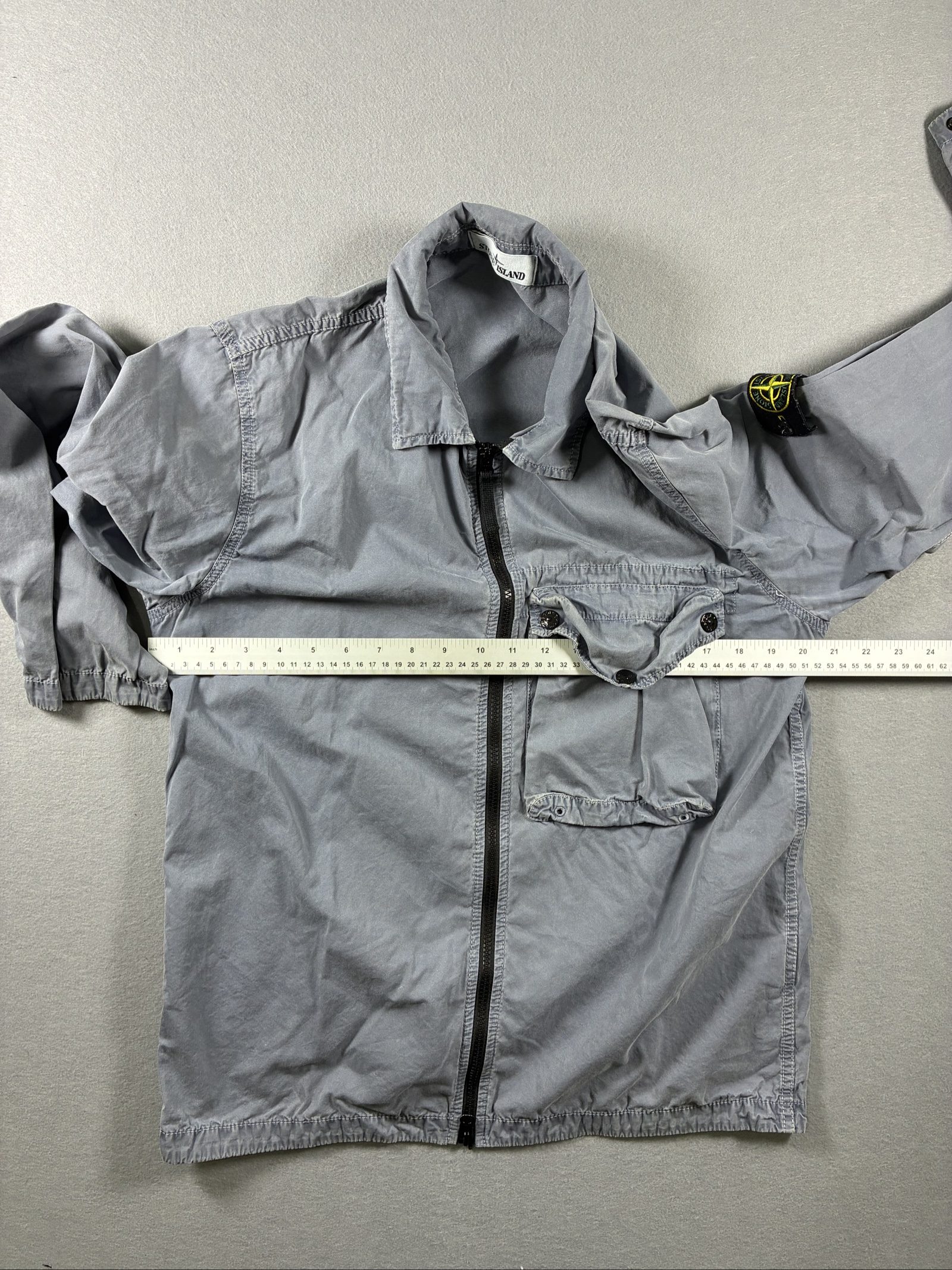 Stone Island Grey Zip Front Shirt Jacket Large image 7