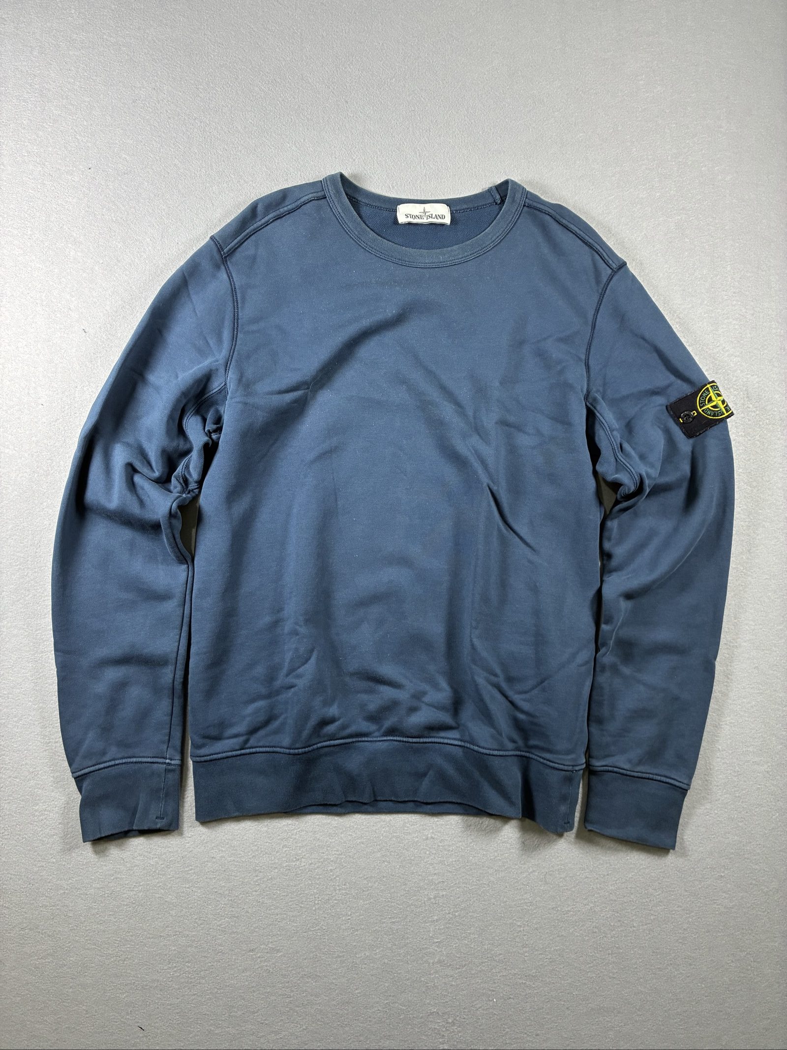 Stone Island Navy Blue Sweatshirt Large Crew Neck Cotton