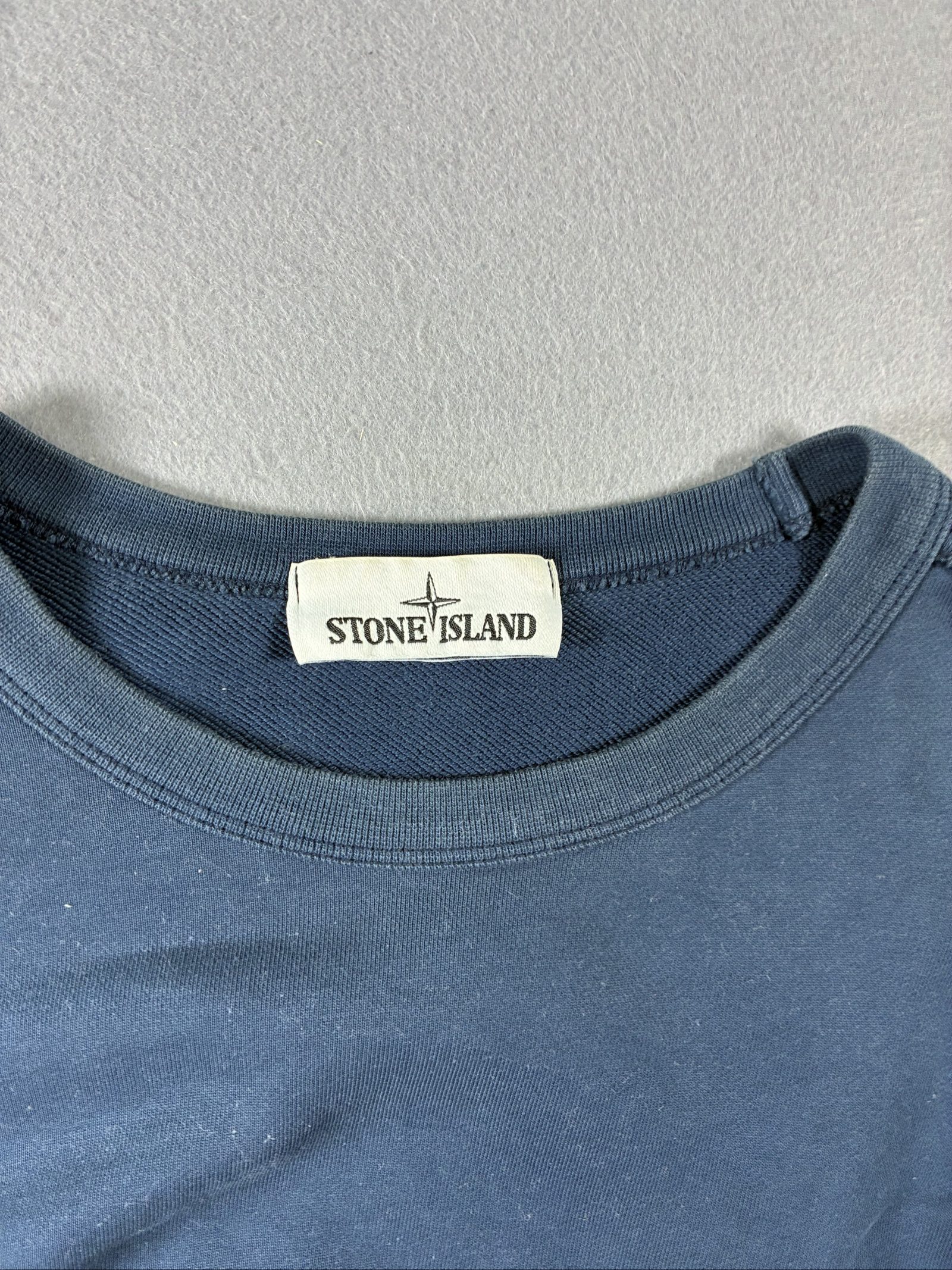 Stone Island Navy Blue Sweatshirt Large Crew Neck Cotton image 3