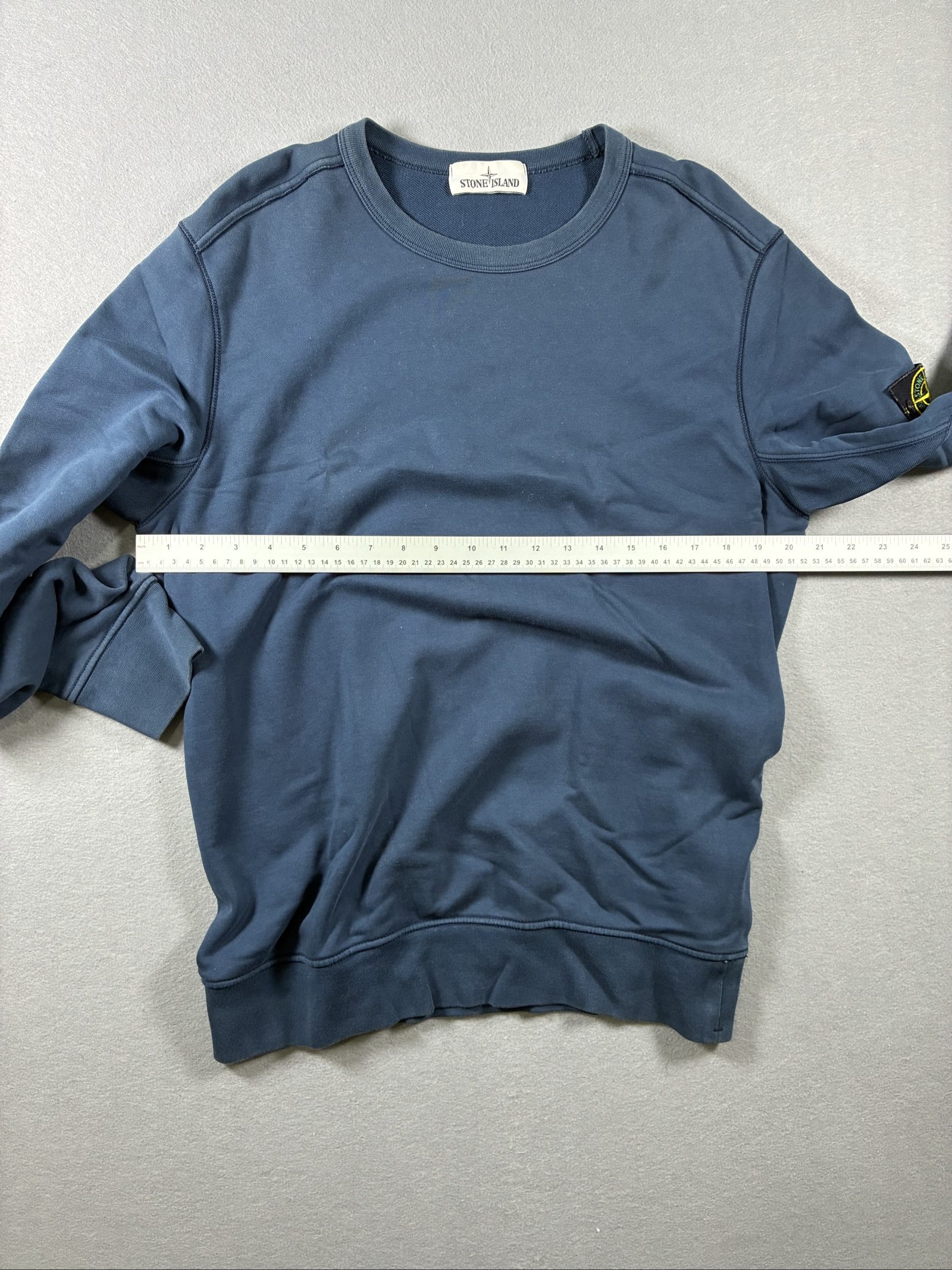 Stone Island Navy Blue Sweatshirt Large Crew Neck Cotton image 6