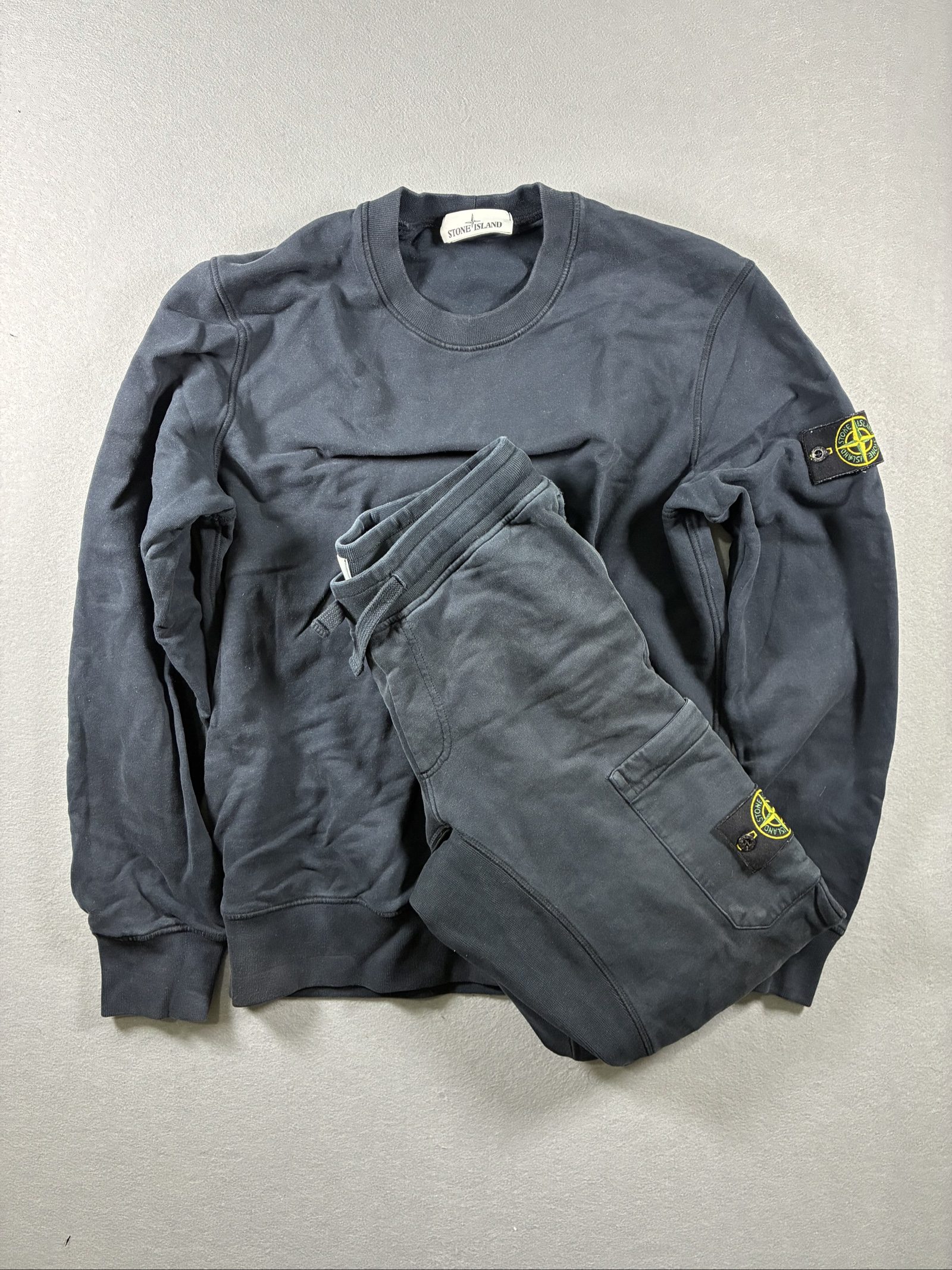 Stone Island Navy Sweatshirt & Joggers Set Tracksuit Medium Cotton