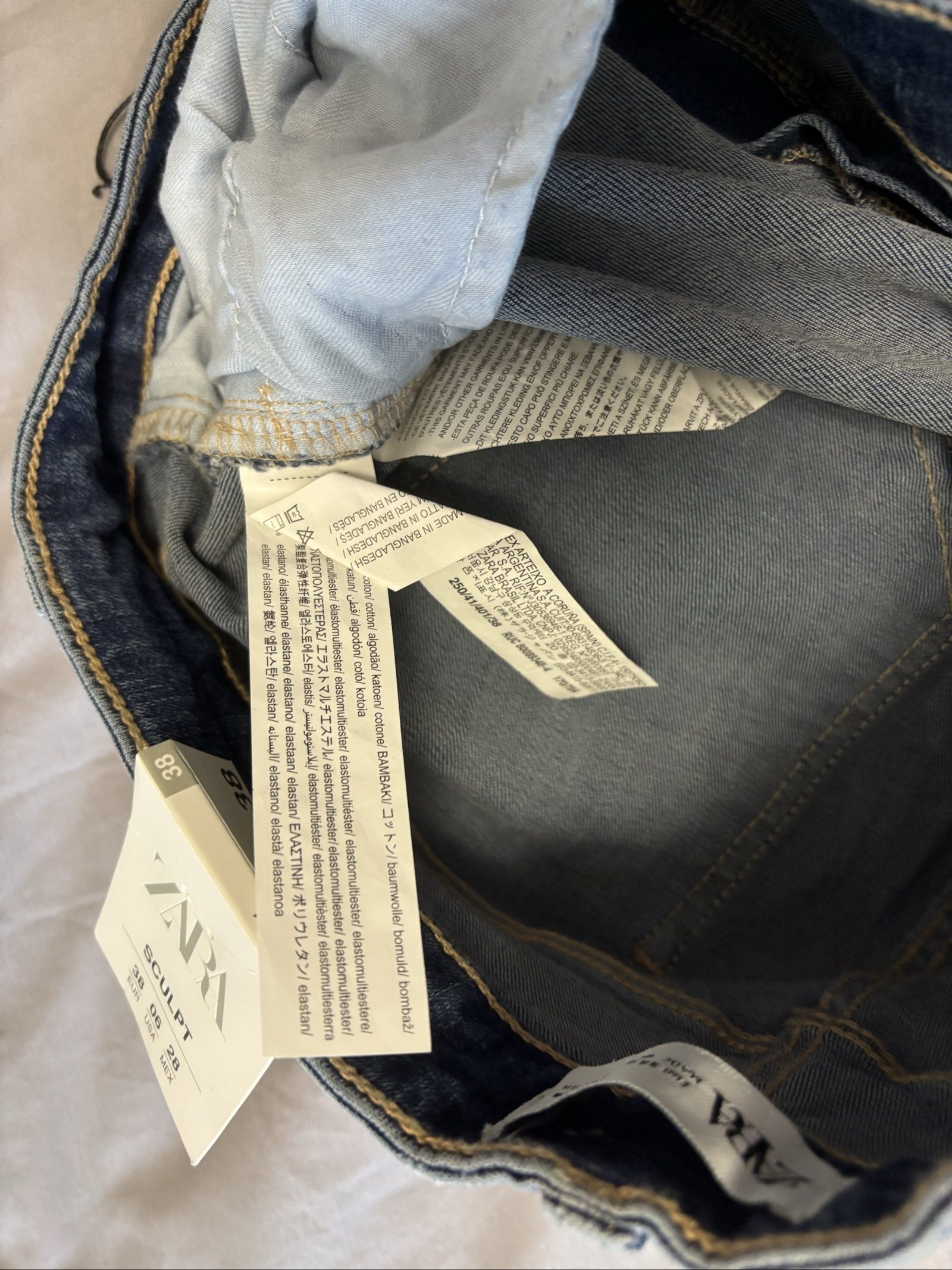Zara Blue Mid-Rise Ankle Length Jeans 10 UK image 6