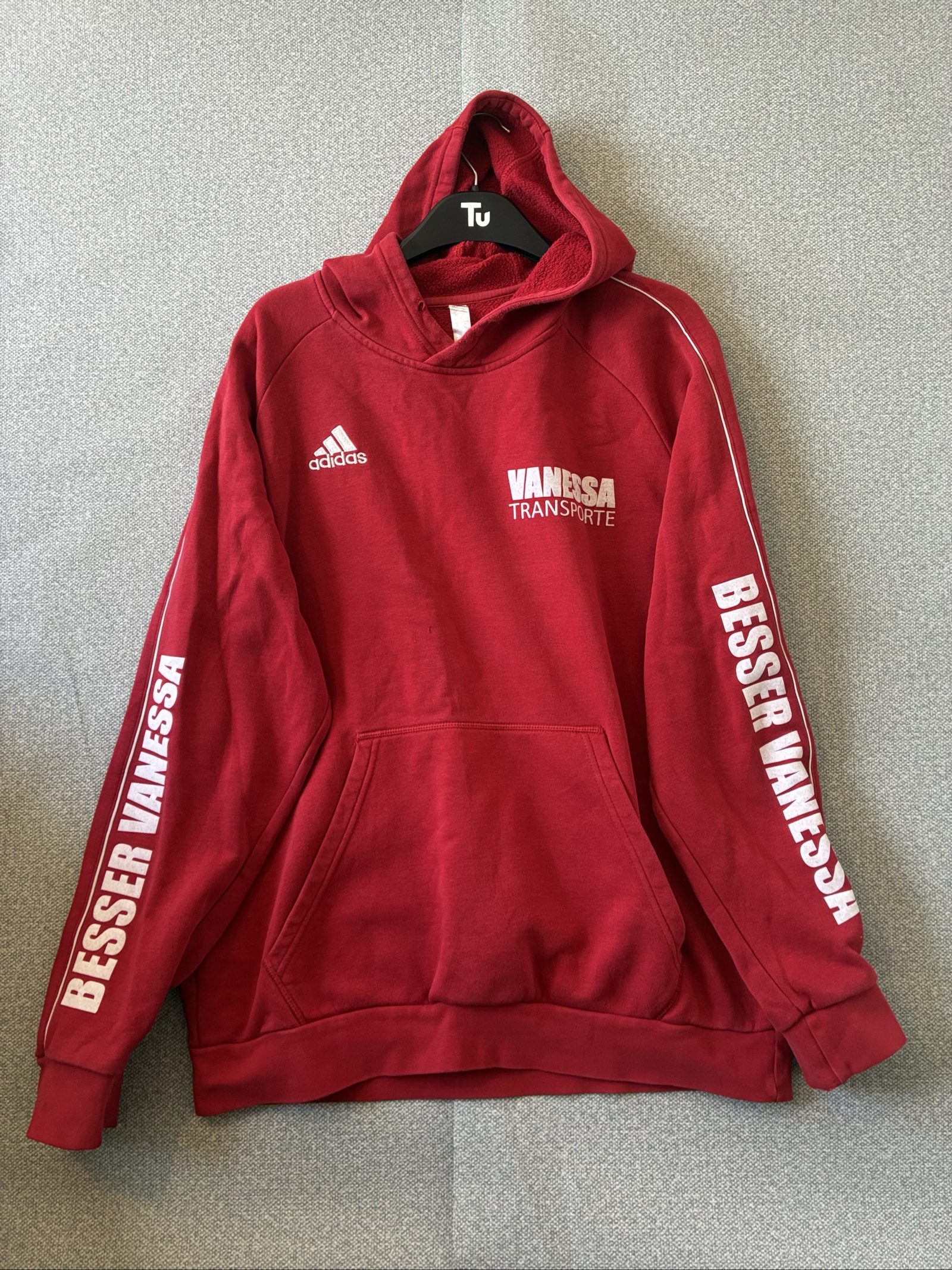 Adidas Red Vanessa Transporte Hooded Sweatshirt Large