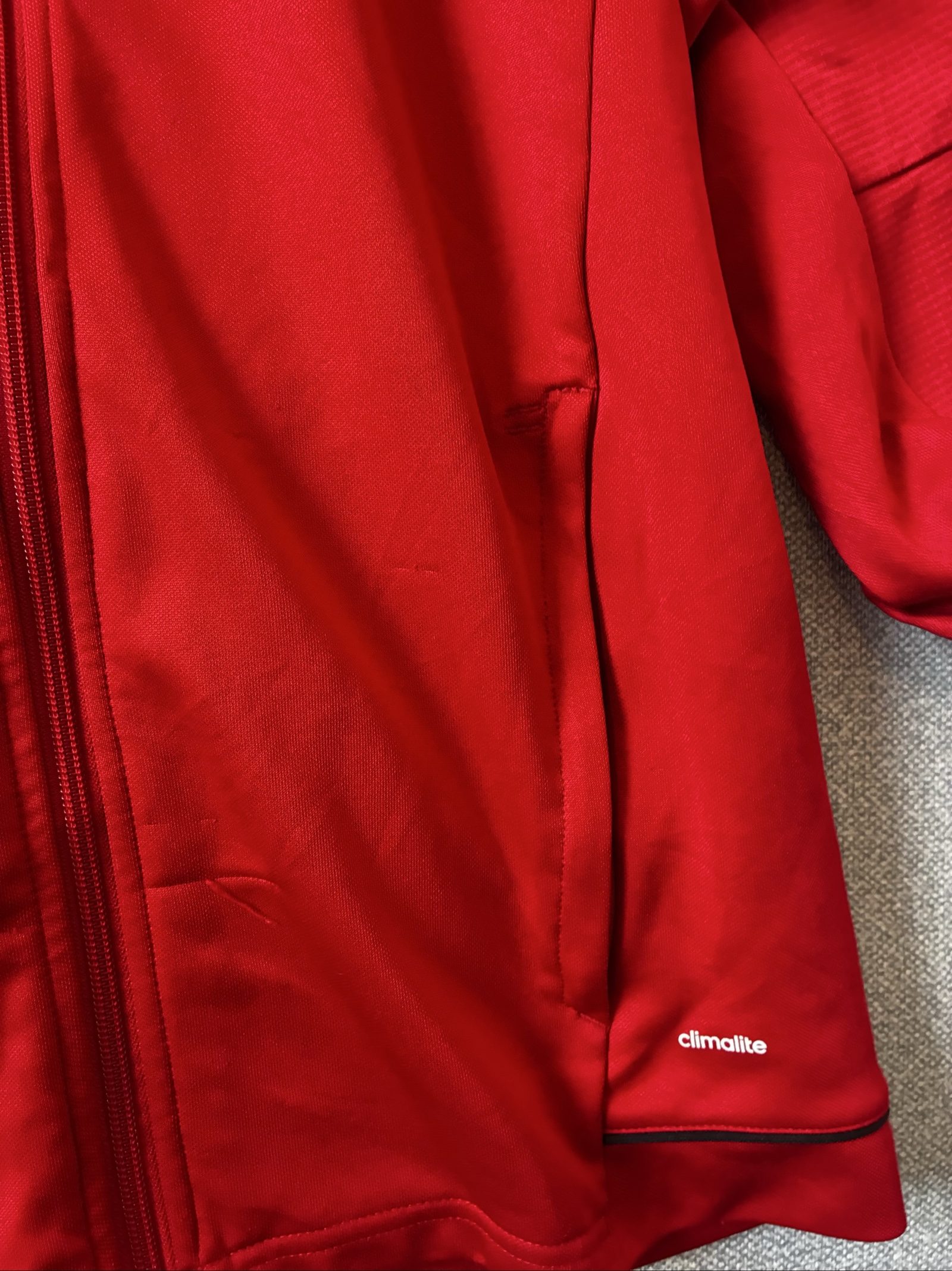 Adidas Men's Red Climathlete Full Zip Track Jacket Medium image 8