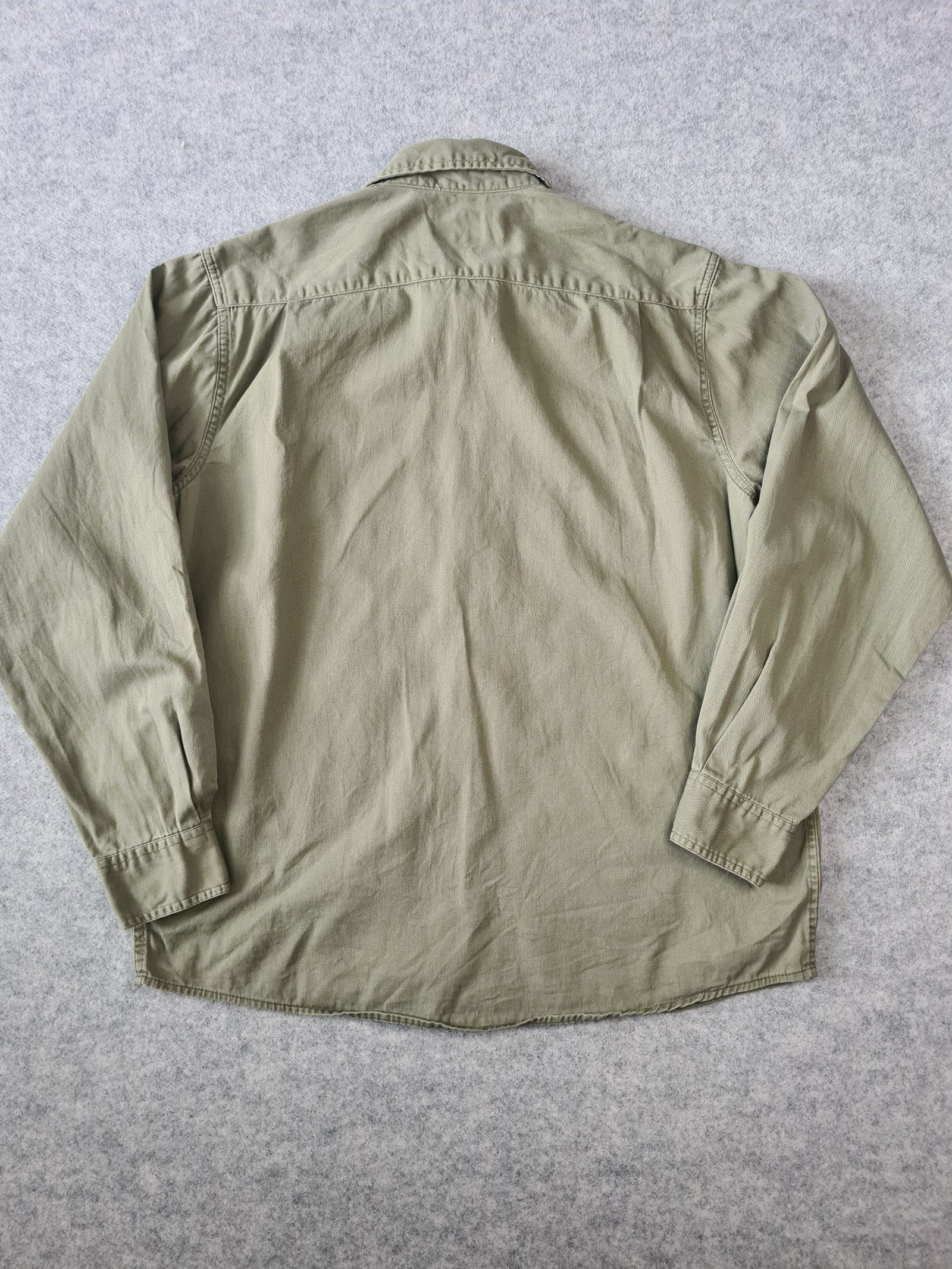 Wrangler Green Cotton Shirt Long Sleeve Western Large 1115 image 6