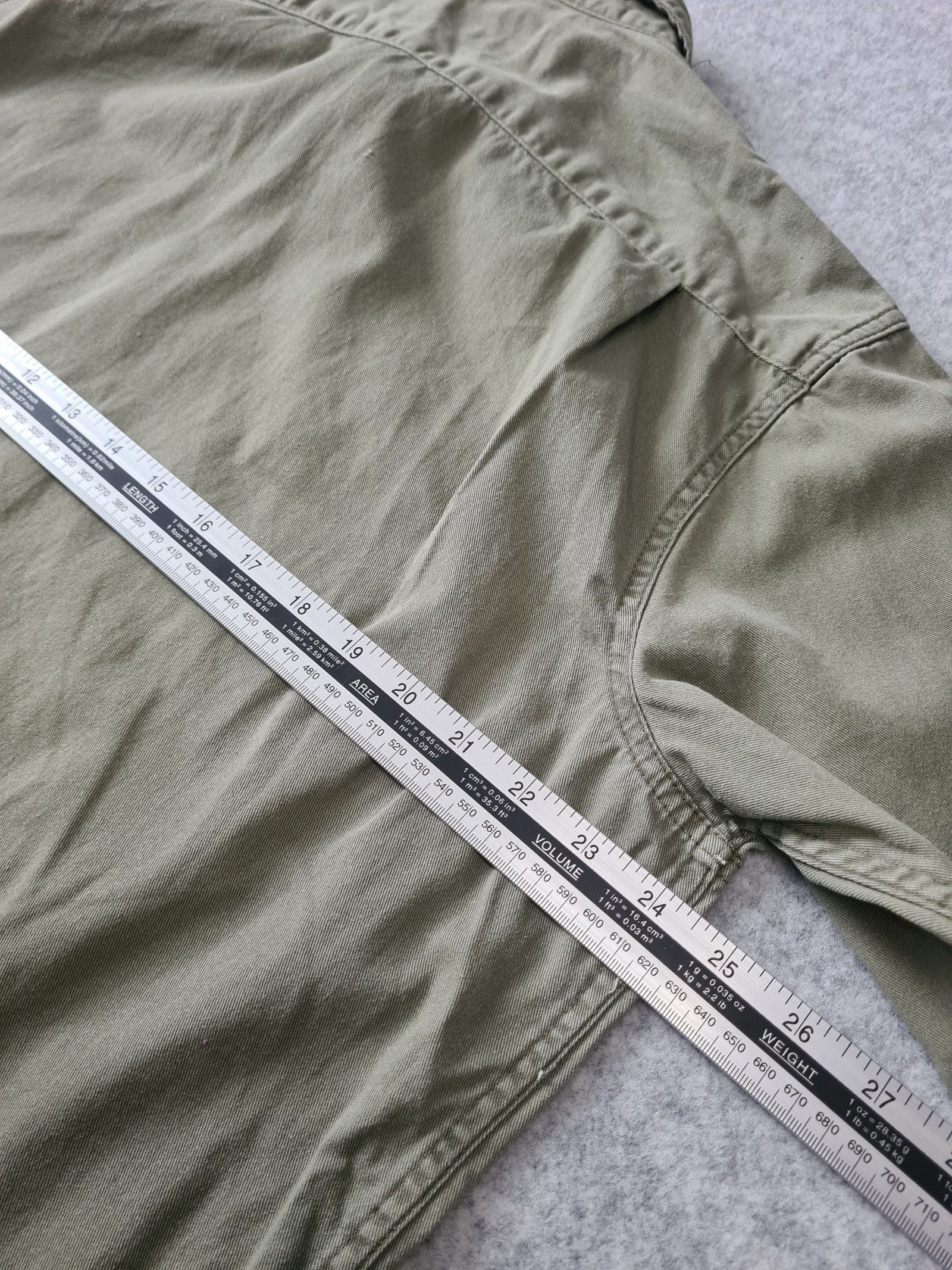 Wrangler Green Cotton Shirt Long Sleeve Western Large 1115 image 7