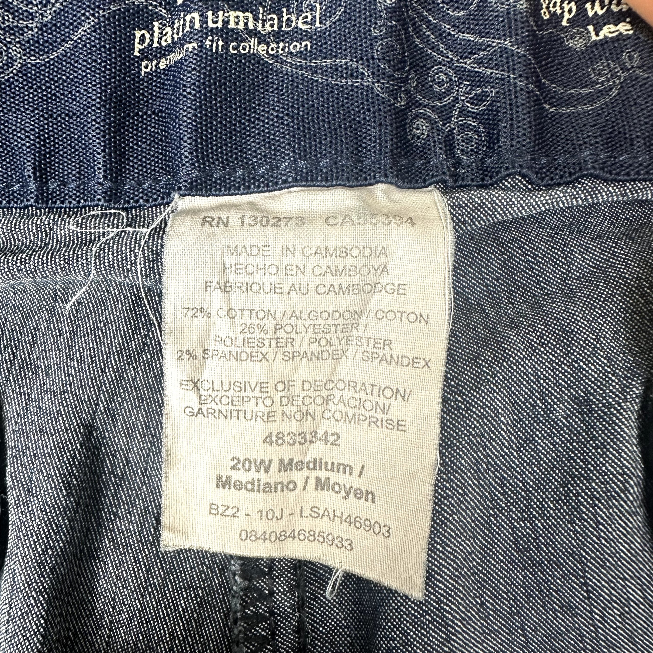 Lee Platinum Label Dark Wash Jeans Size 20W Plus Size No-Gap Waistband image 7