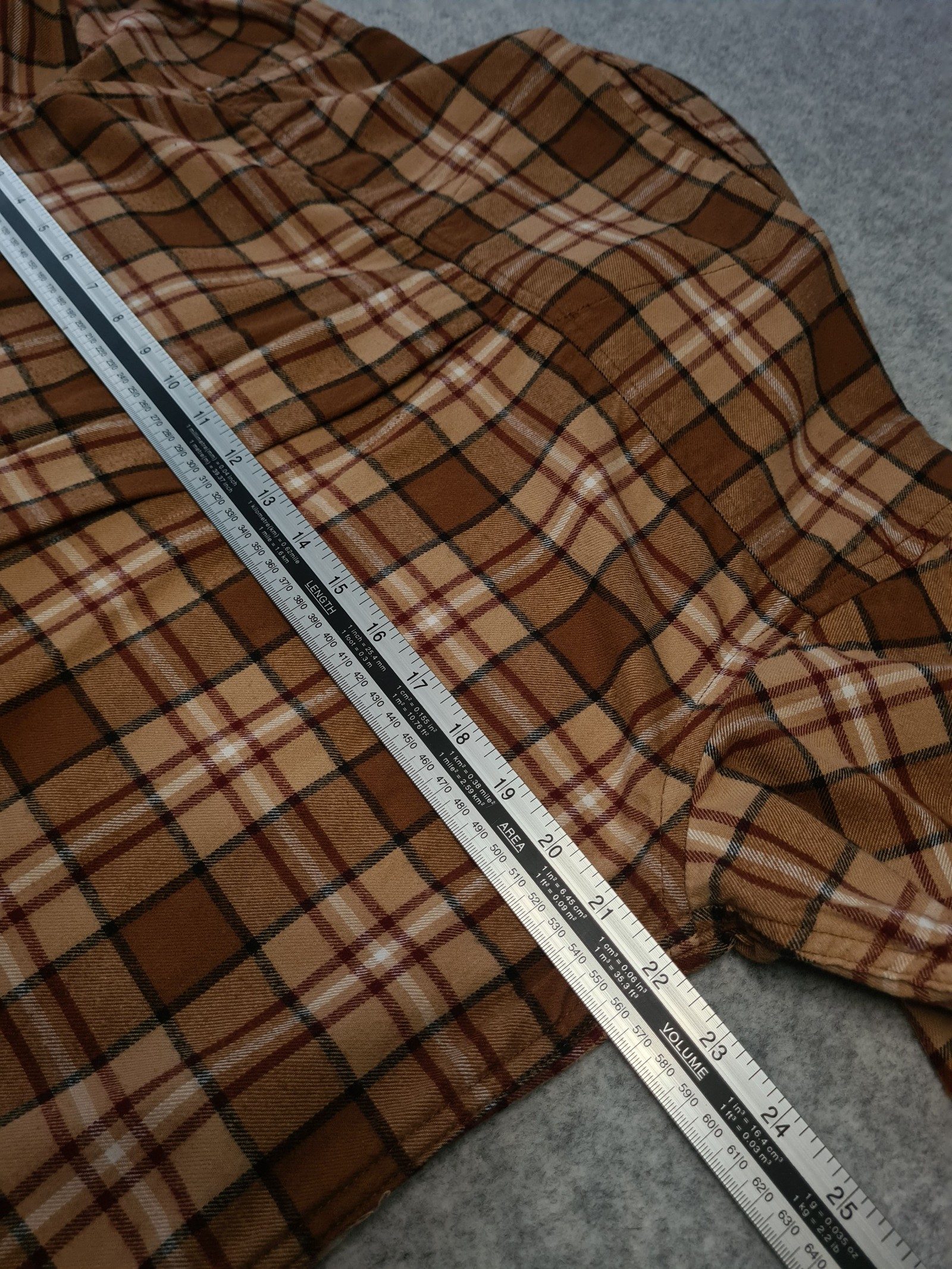 Wrangler Men's Brown Beige Check Button Down Shirt Large 1113 image 7