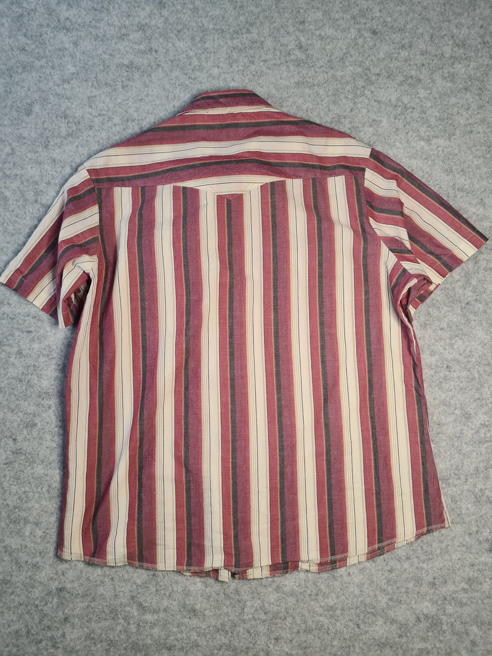 Wrangler Men’s Western Shirt Red Beige Grey Stripe XL 1111 image 4