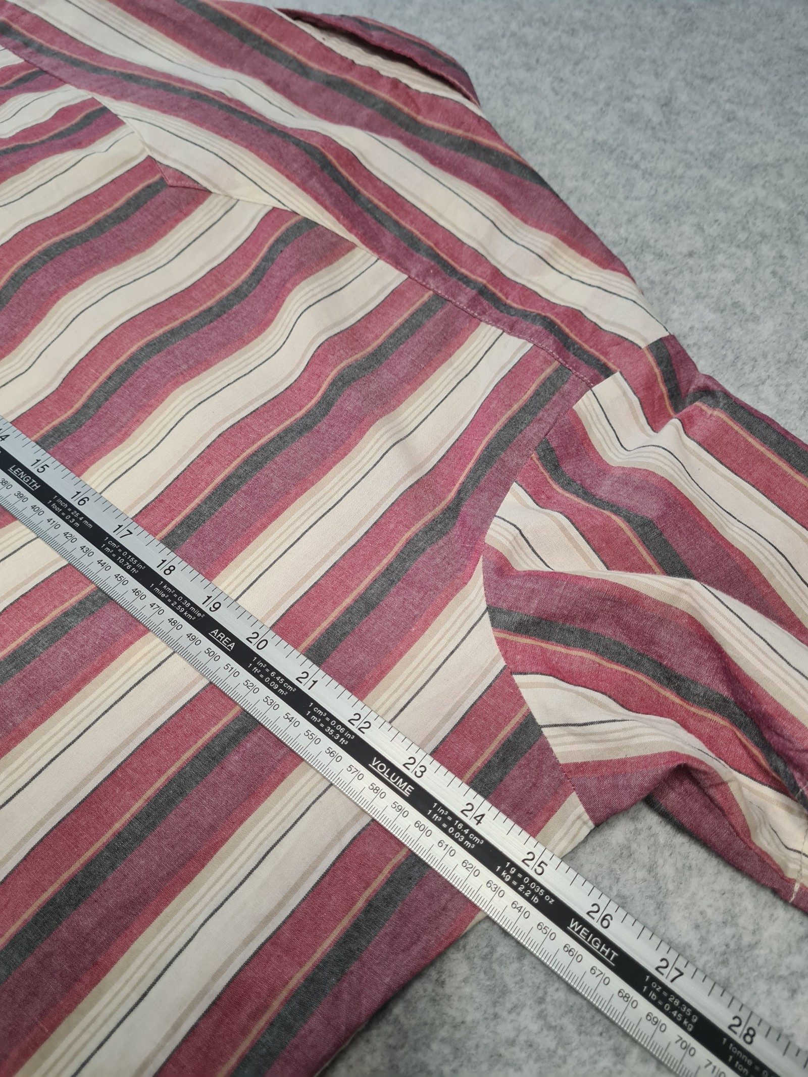 Wrangler Men’s Western Shirt Red Beige Grey Stripe XL 1111 image 5