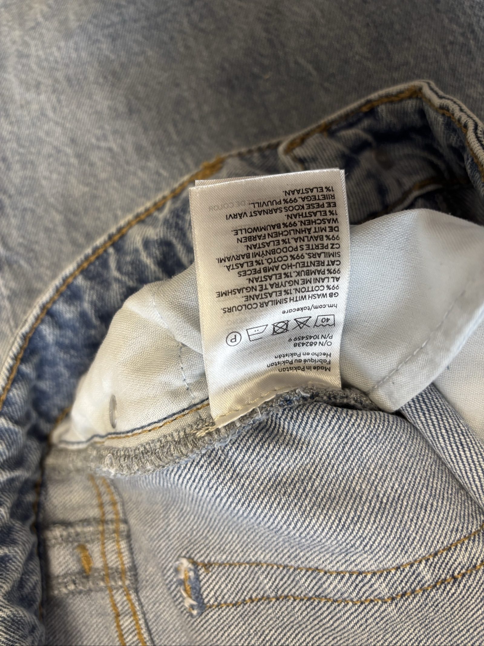 H&M Light Blue Denim Jeans Uk 10 Relaxed Fit image 4