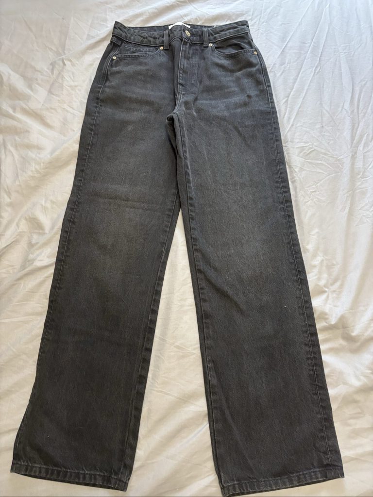 Zara Black Denim Wide Leg Jeans size 12
