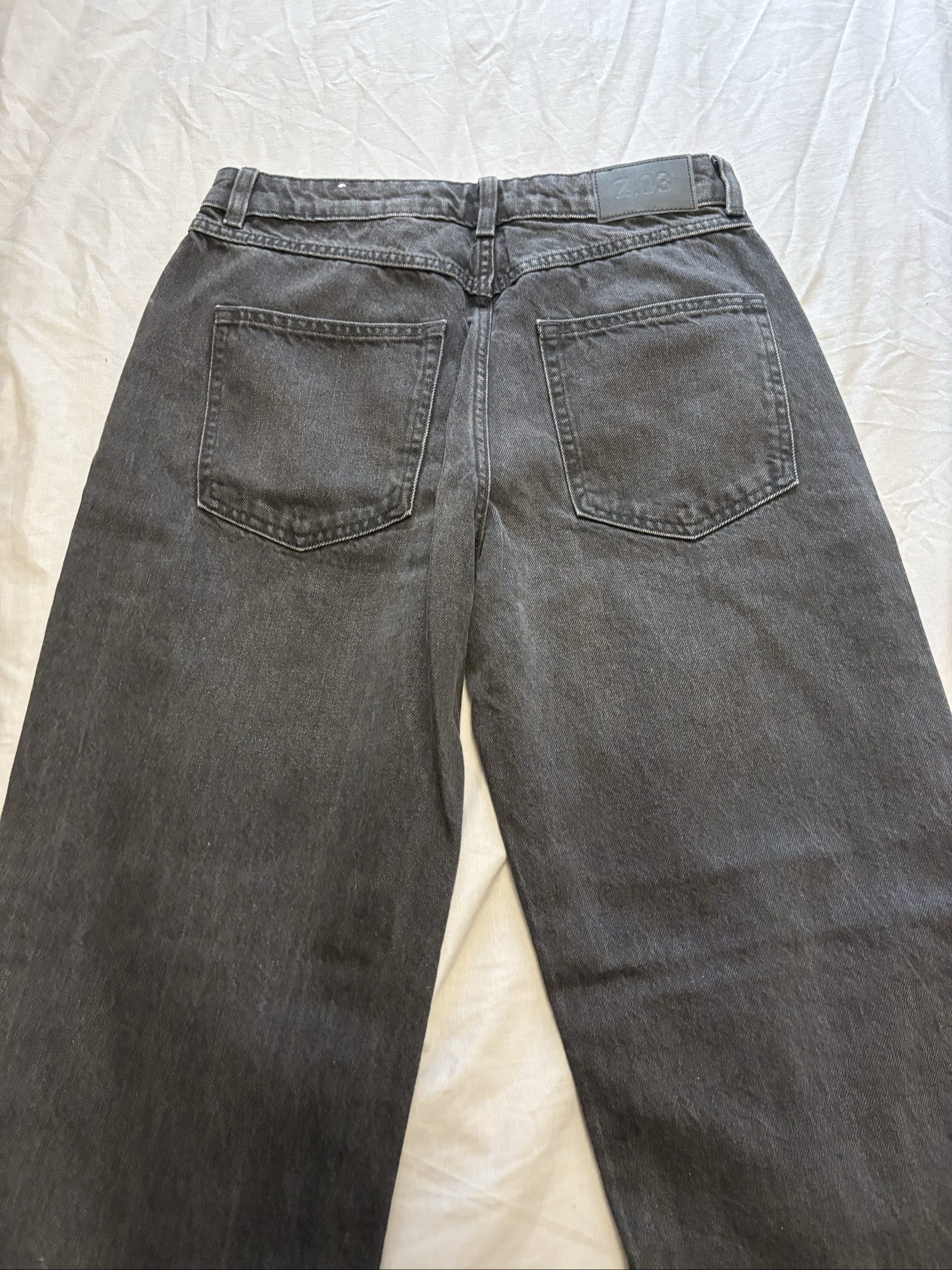 Zara Black Denim Wide Leg Jeans size 12 image 5