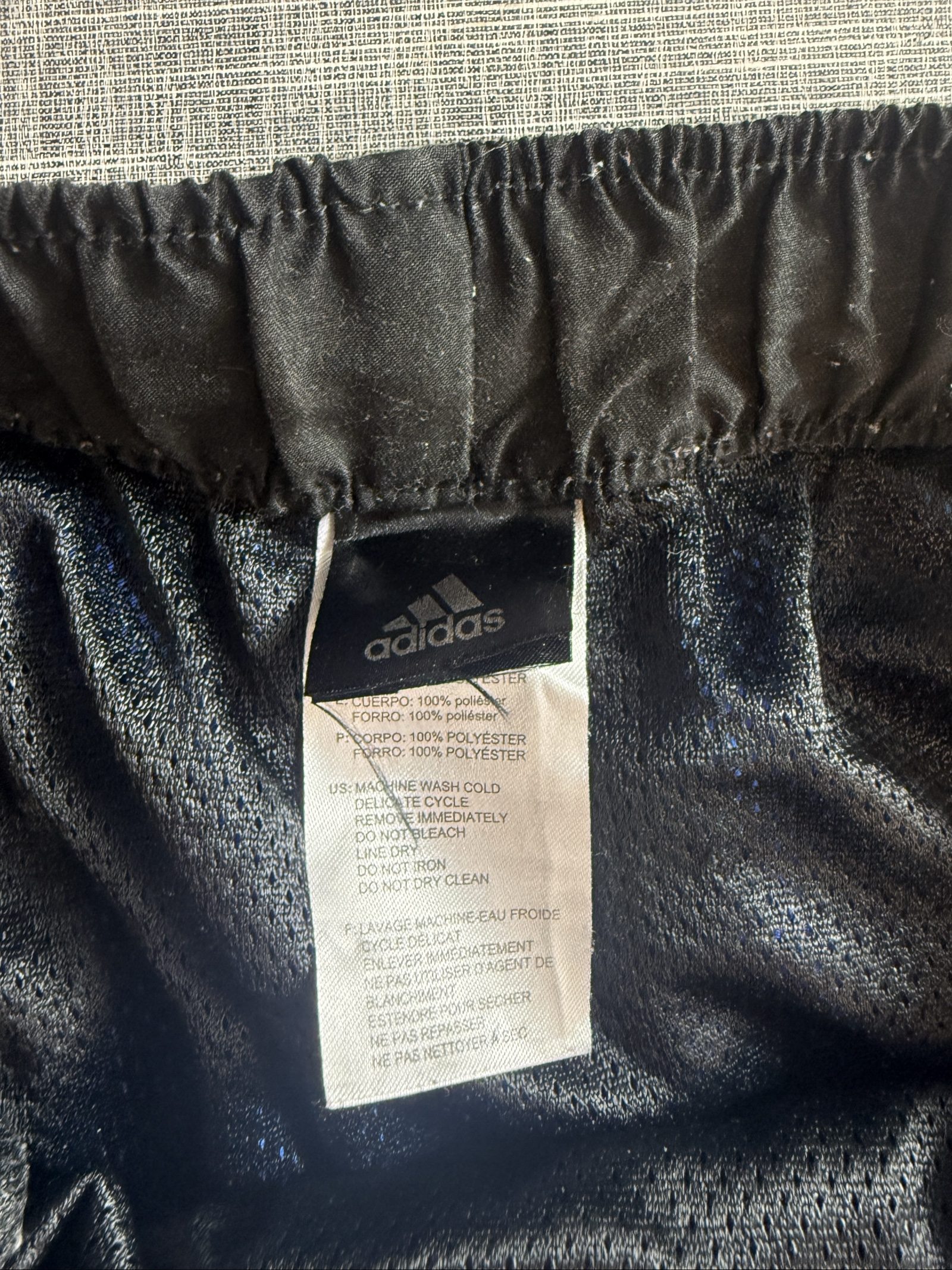 Adidas Men’s Blue Black Swim Shorts Elastic Waist Medium Polyester image 4